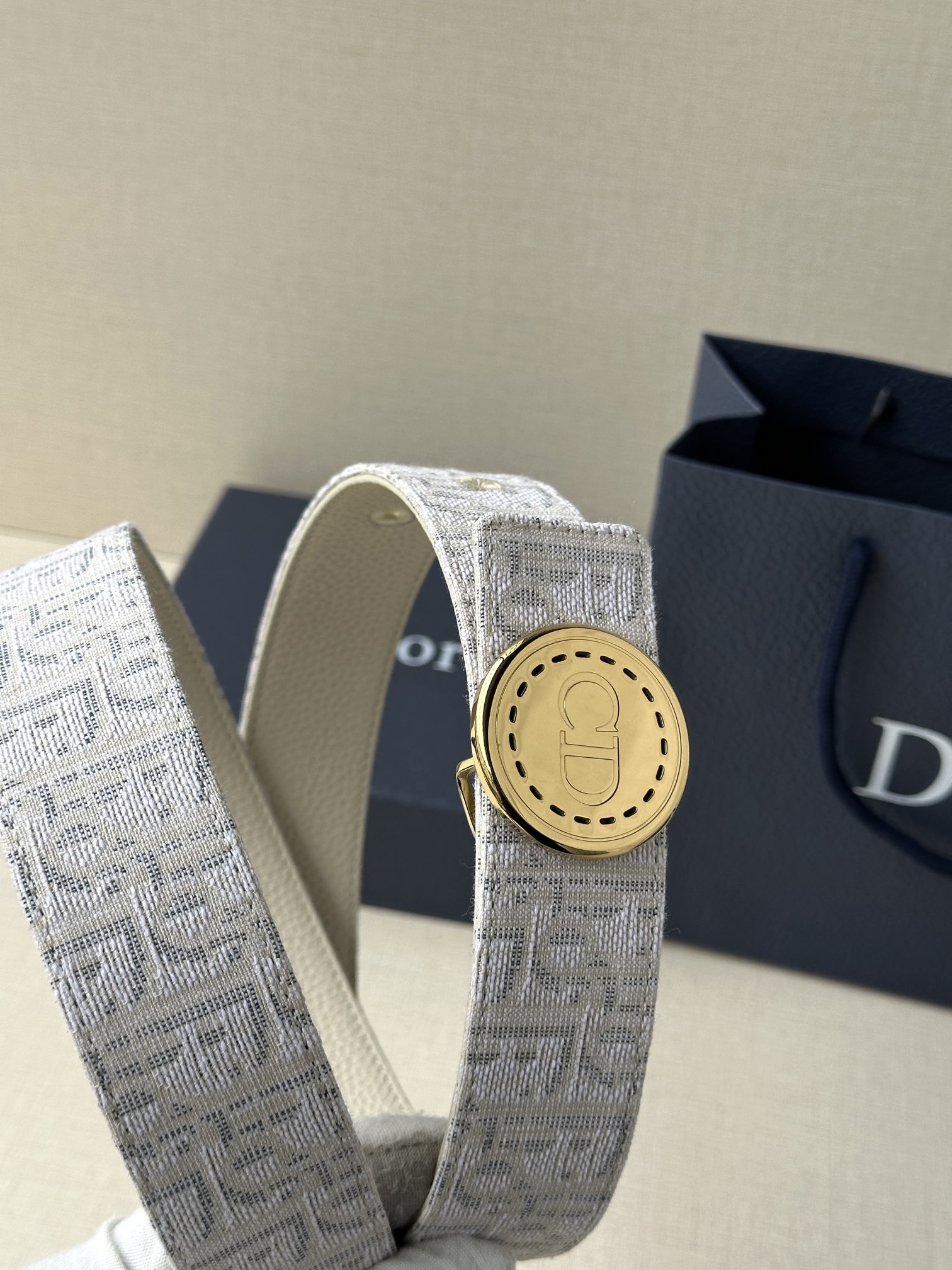 Basic Belt Cow Leather Beige M-l