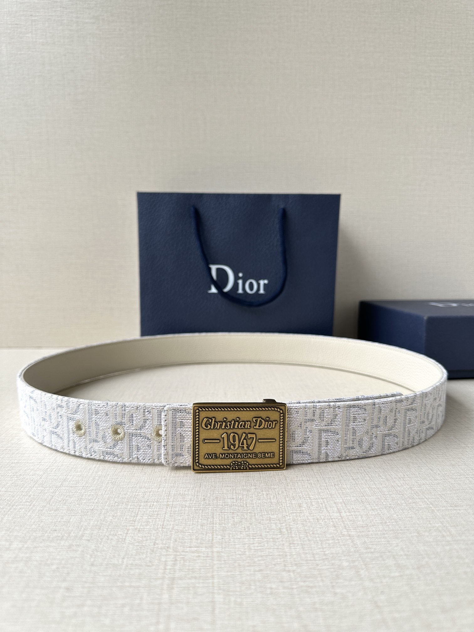 Basic Belt Cow Leather Beige M-l
