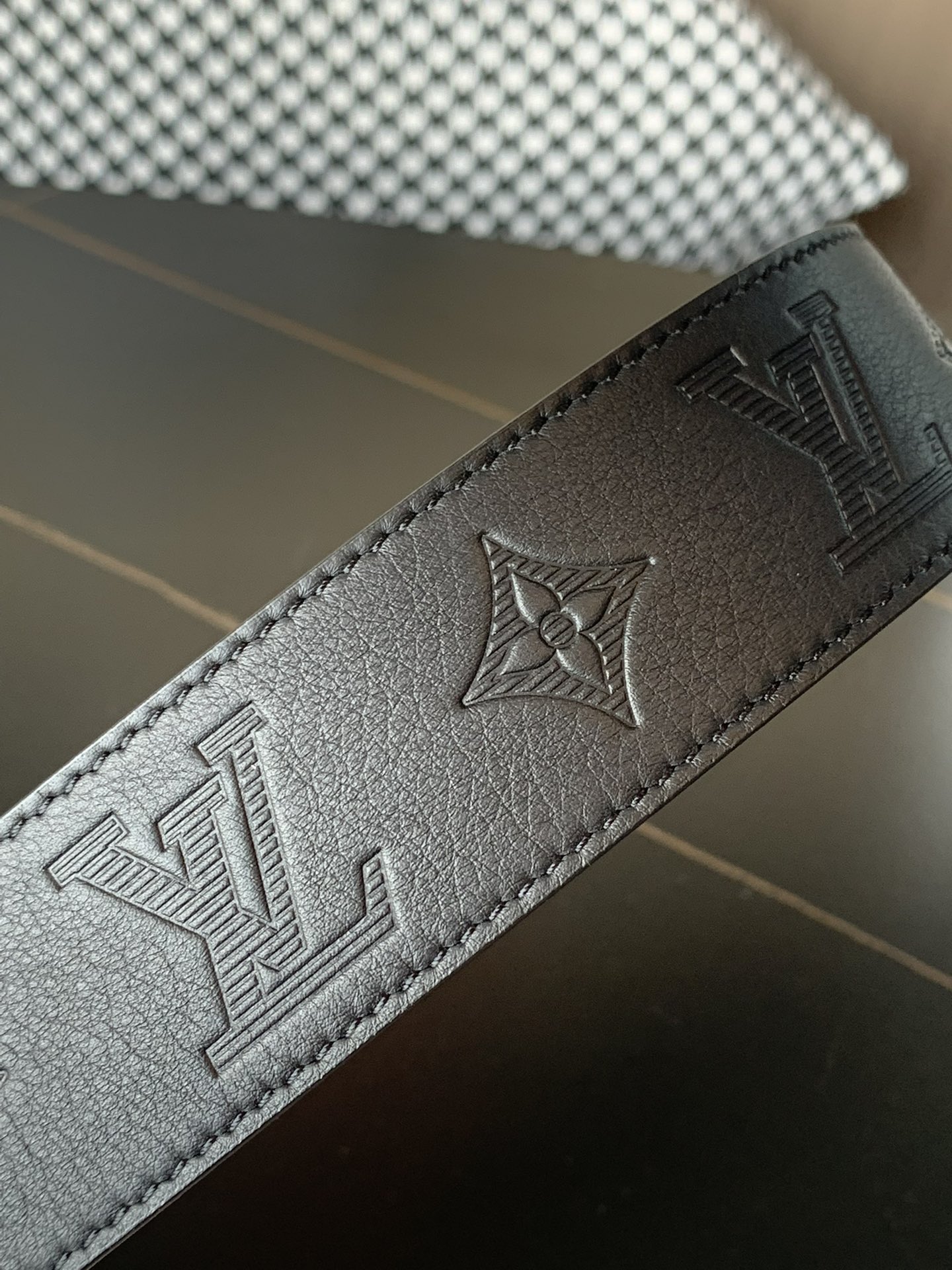 Louis Vuitton Basic Belt Cow Leather Black M-l