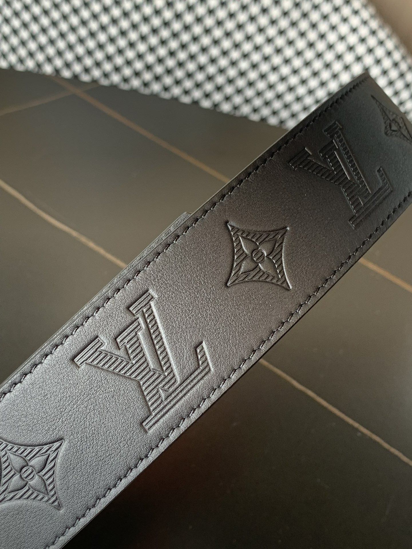 Louis Vuitton Basic Belt Cow Leather Black M-l