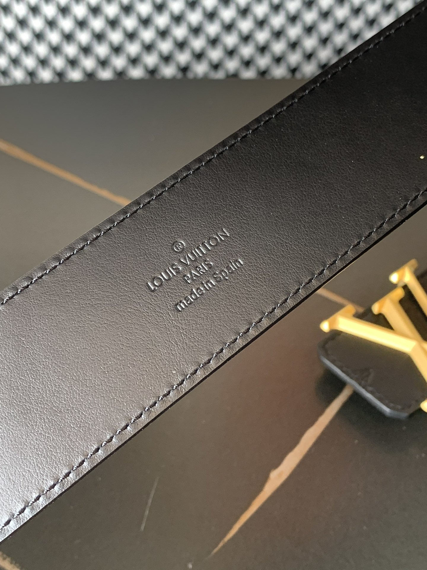 Louis Vuitton Basic Belt Cow Leather Black M-l