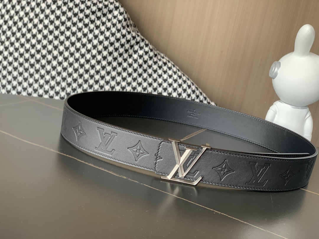 Louis Vuitton Basic Belt Cow Leather Black M-l