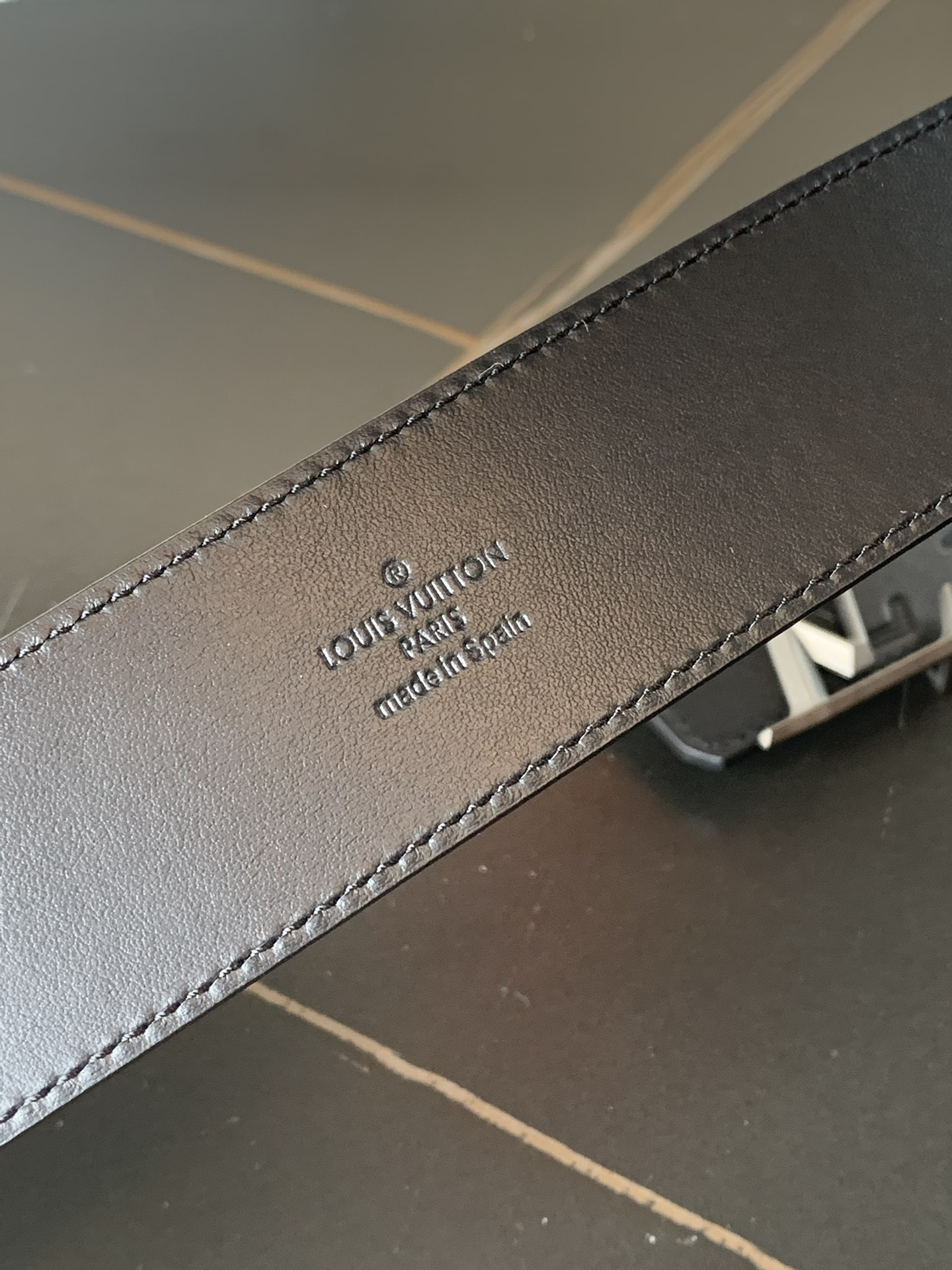 Louis Vuitton Basic Belt Cow Leather Black M-l