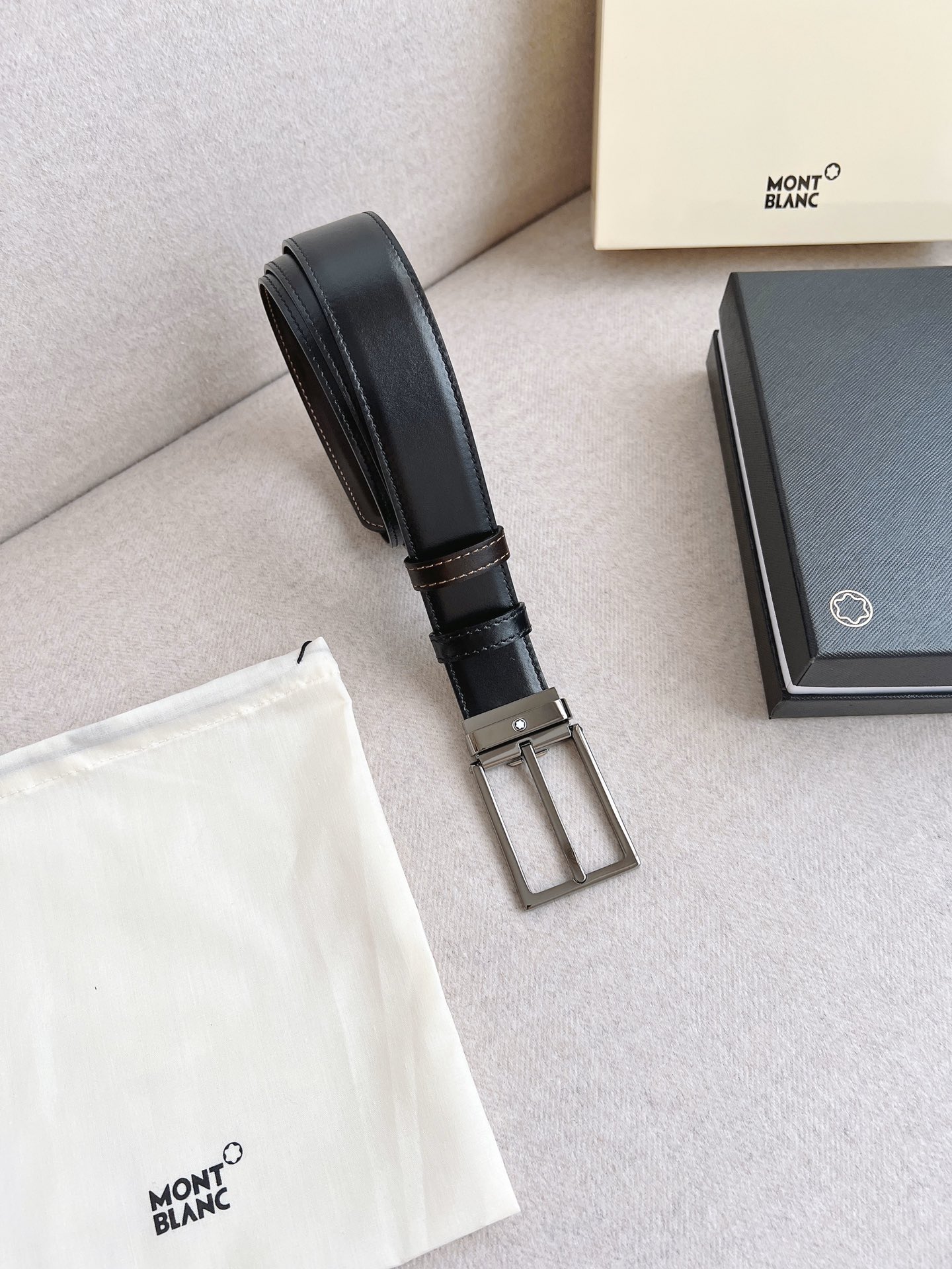 Montblanc Male Leather Belt 35mm