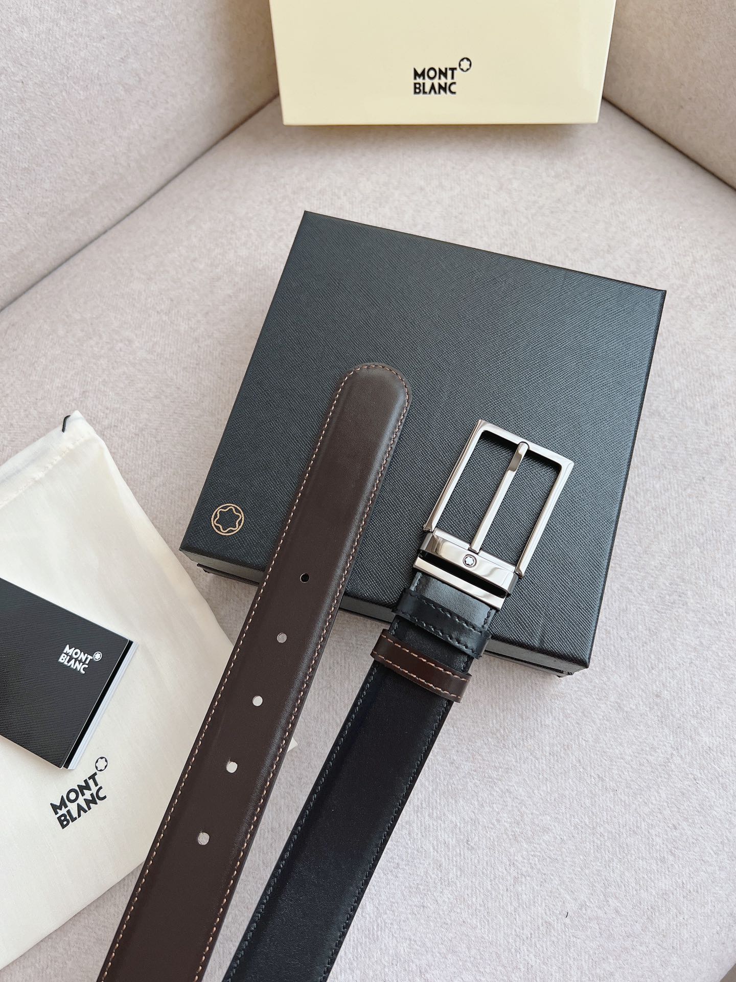Montblanc Male Leather Belt 35mm