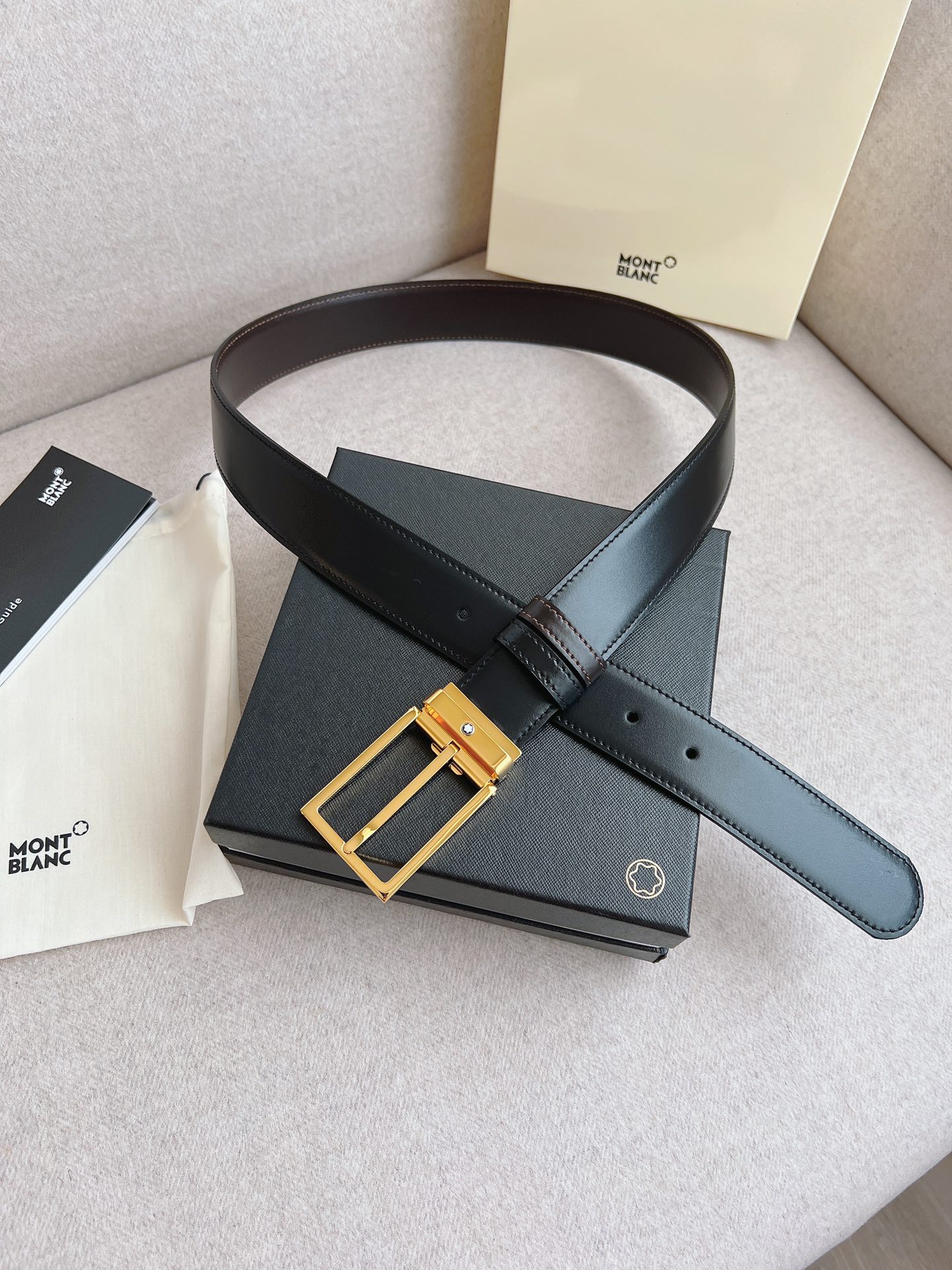 Montblanc Male Leather Belt 35mm