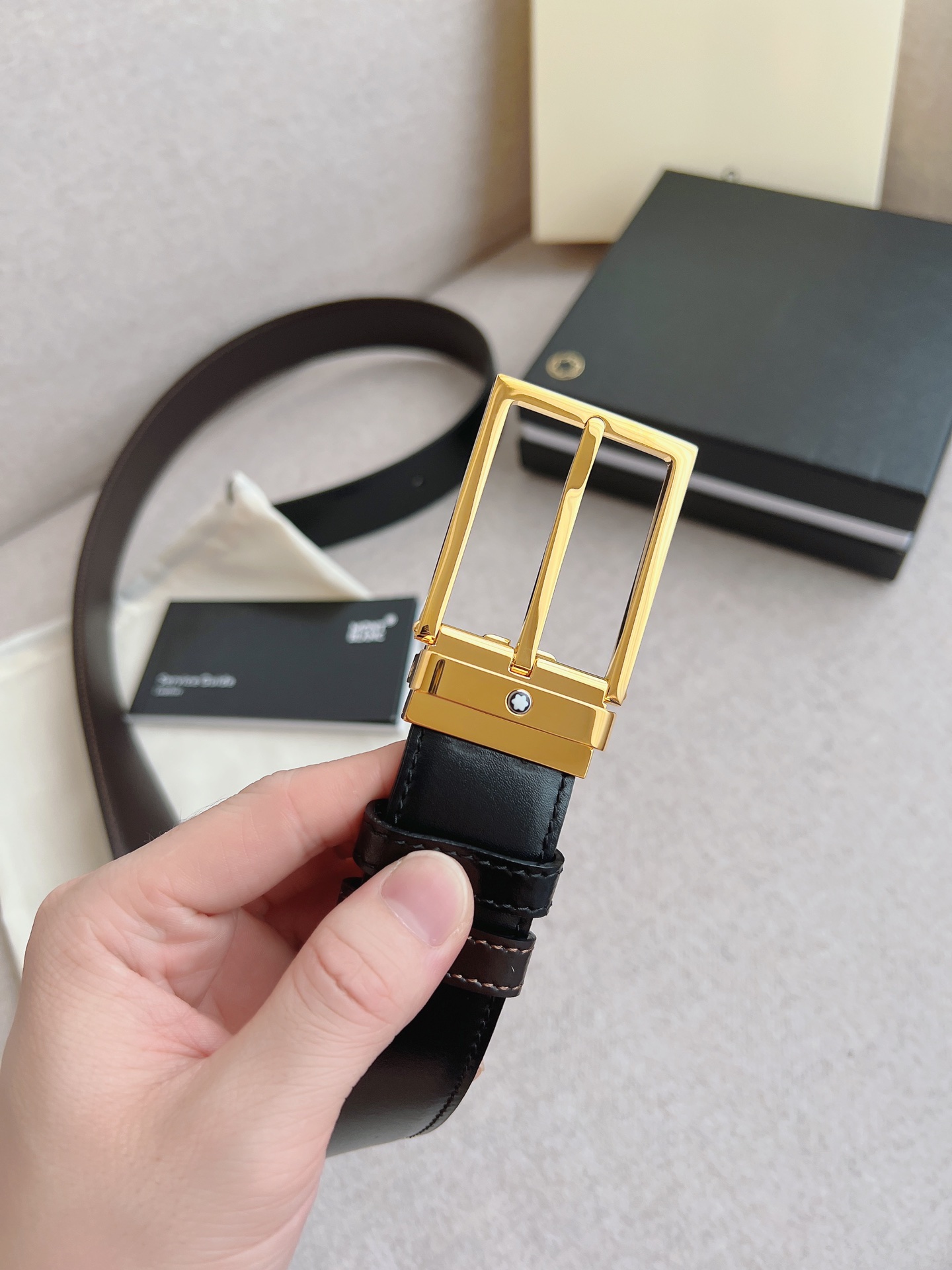 Montblanc Male Leather Belt 35mm