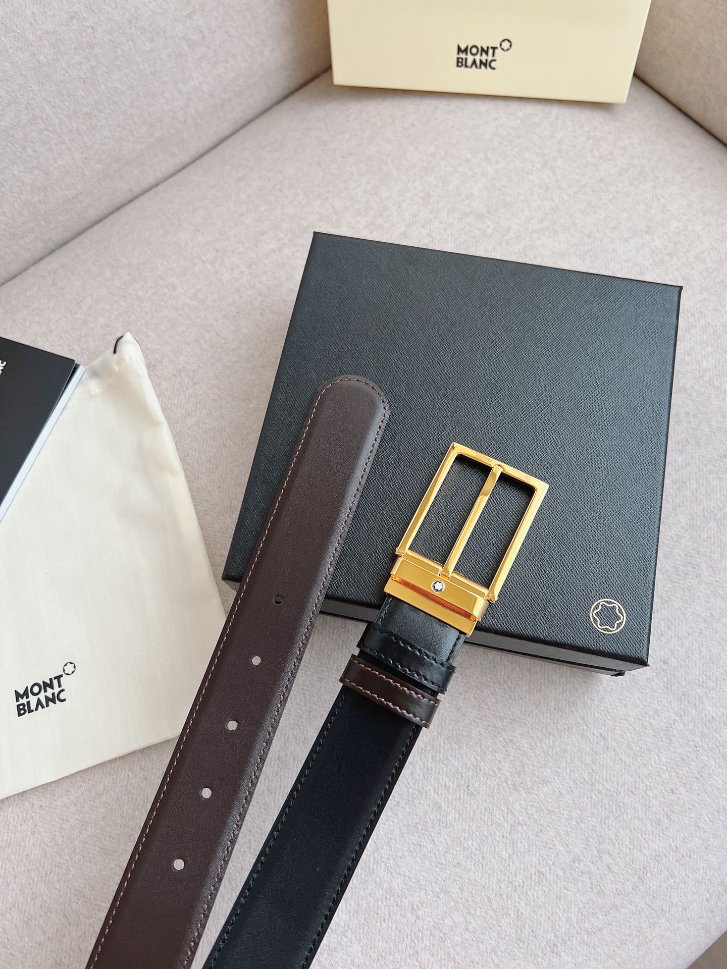 Montblanc Male Leather Belt 35mm