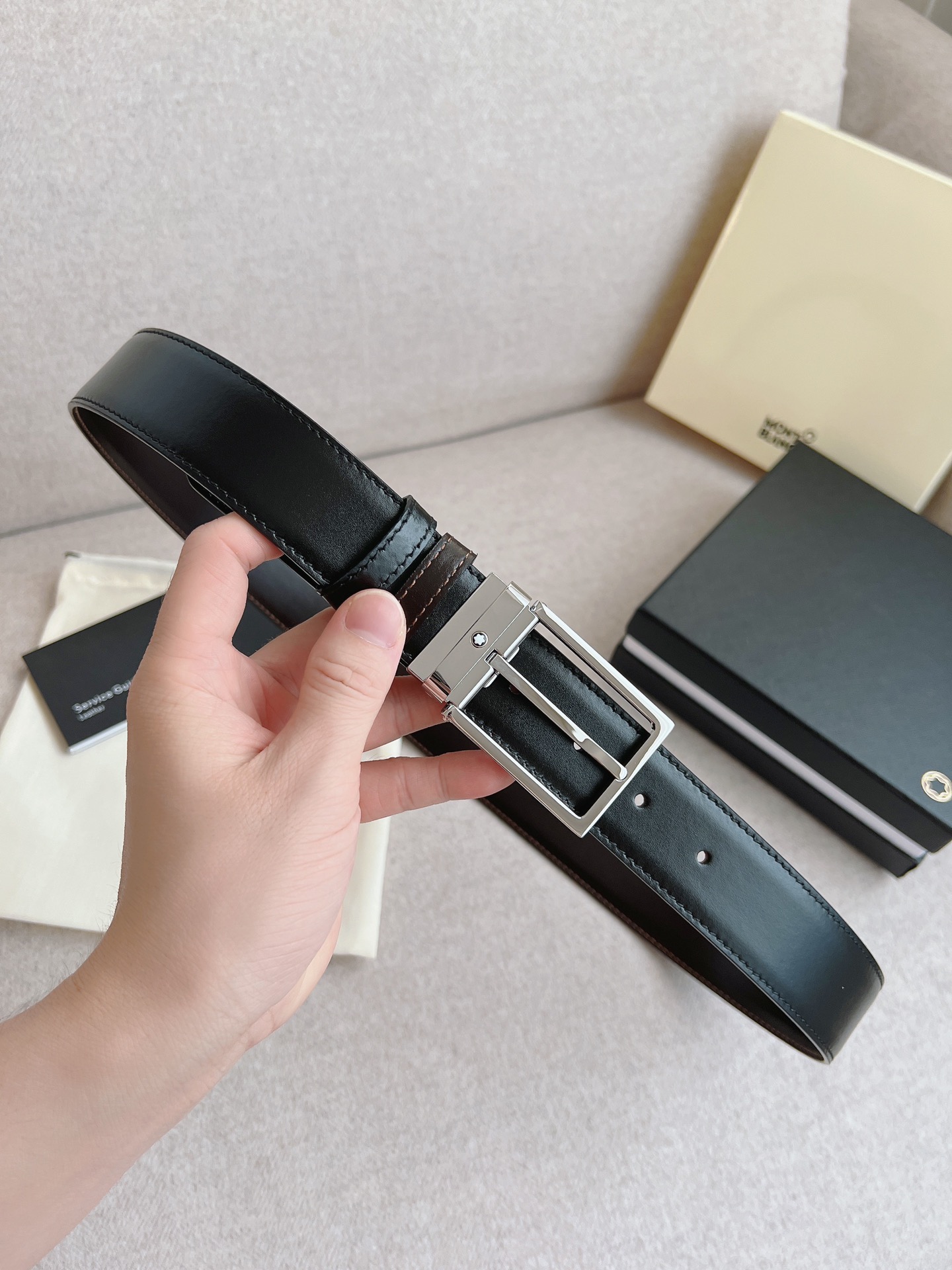 Montblanc Male Leather Belt 35mm