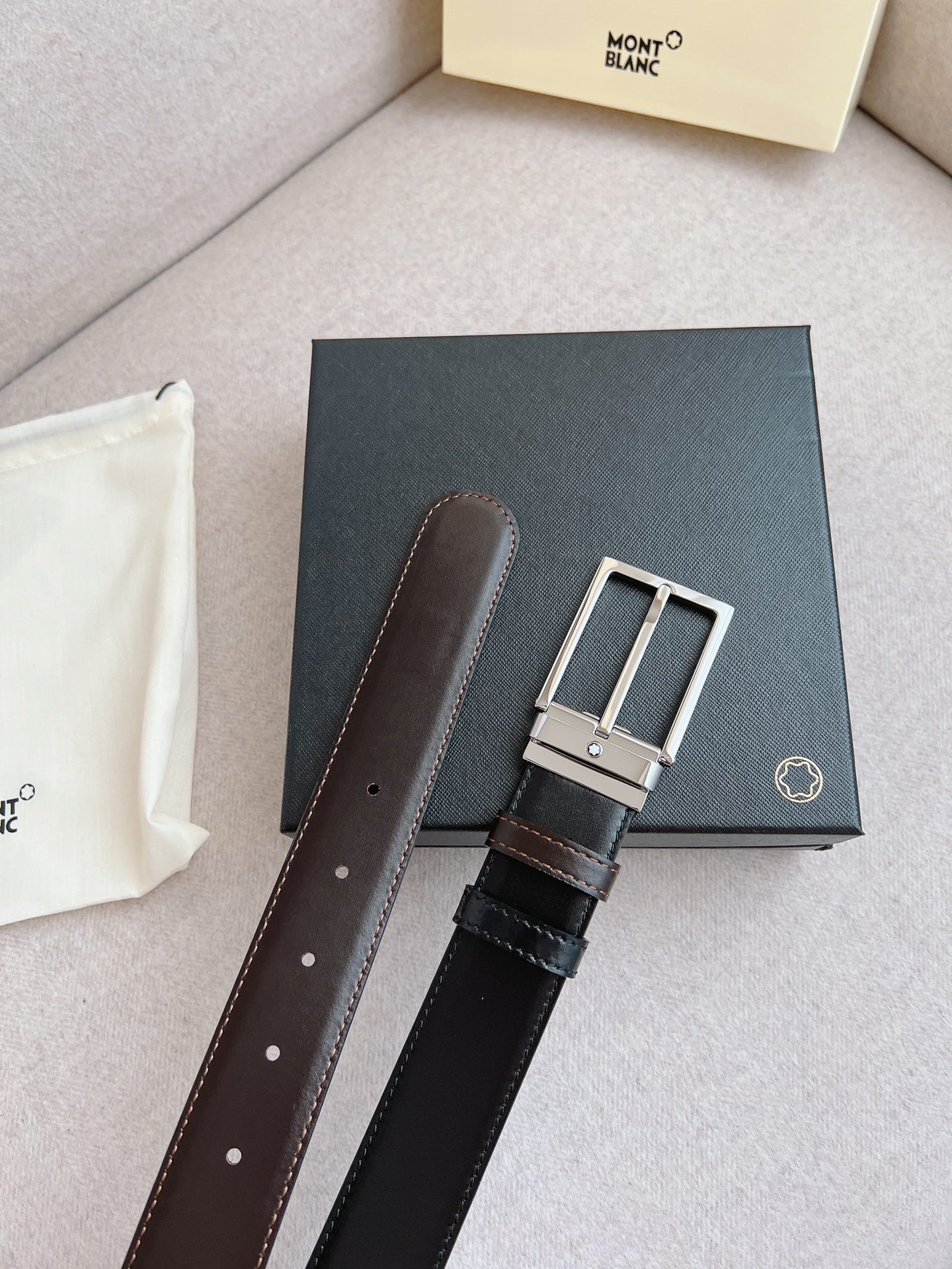 Montblanc Male Leather Belt 35mm