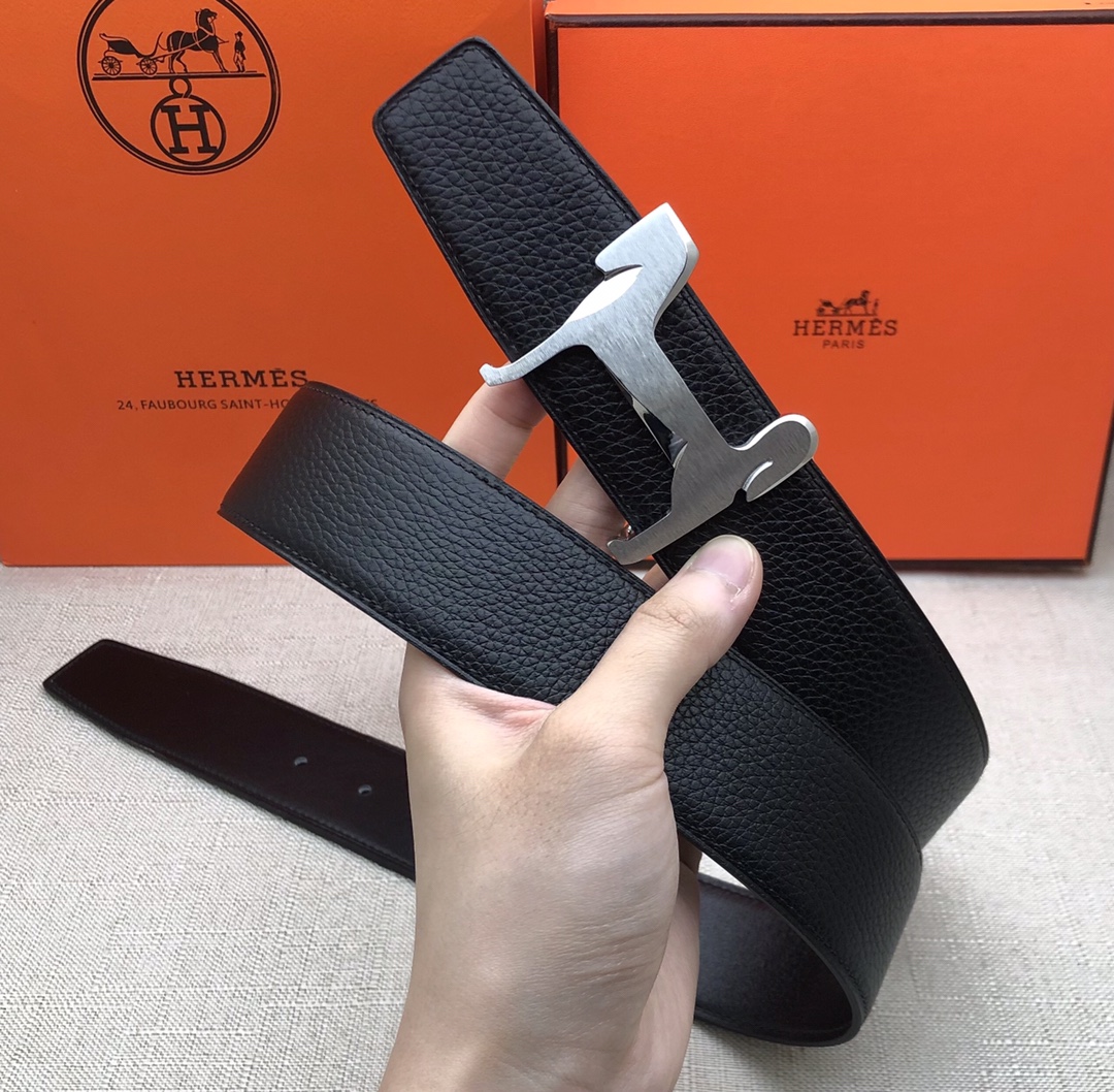 Hermès Basic Belt Top Grain Leather Black 38mm