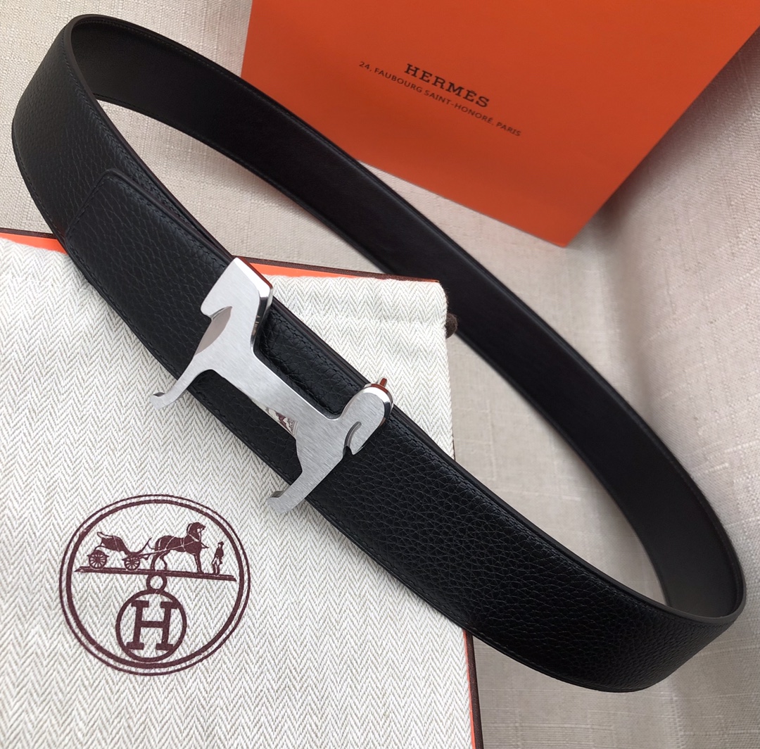 Hermès Basic Belt Top Grain Leather Black 38mm