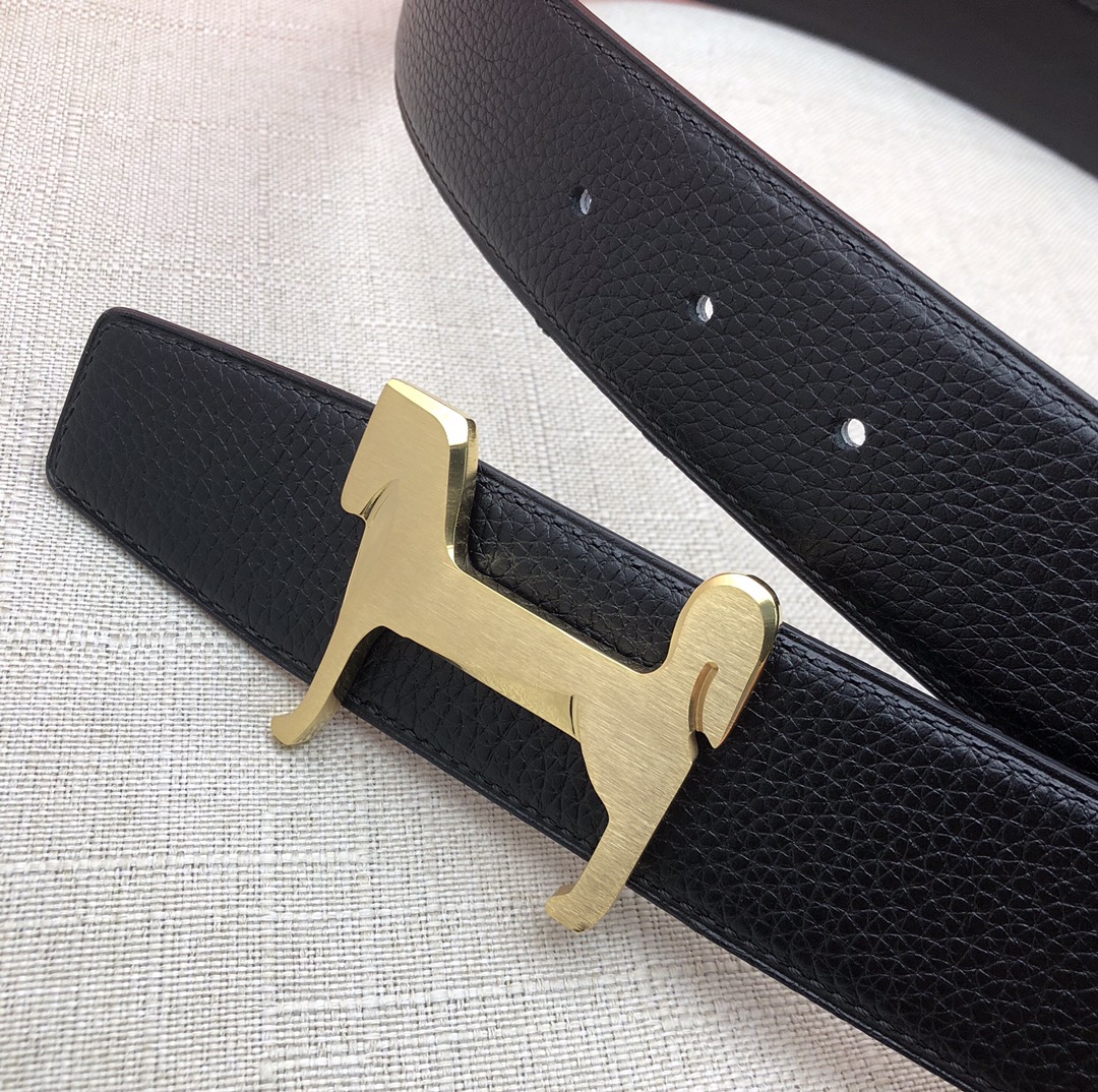 Hermès Basic Belt Top Grain Leather Black 38mm