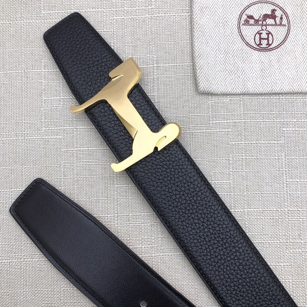 Hermès Basic Belt Top Grain Leather Black 38mm
