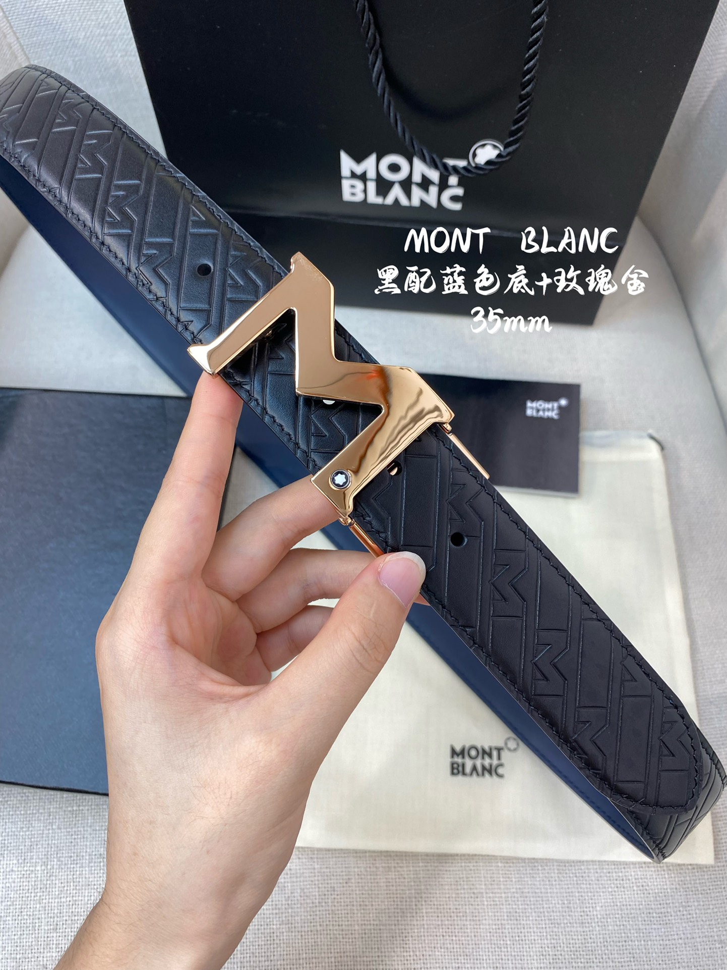 Montblanc Leather Belt Top Grain Leather M-l