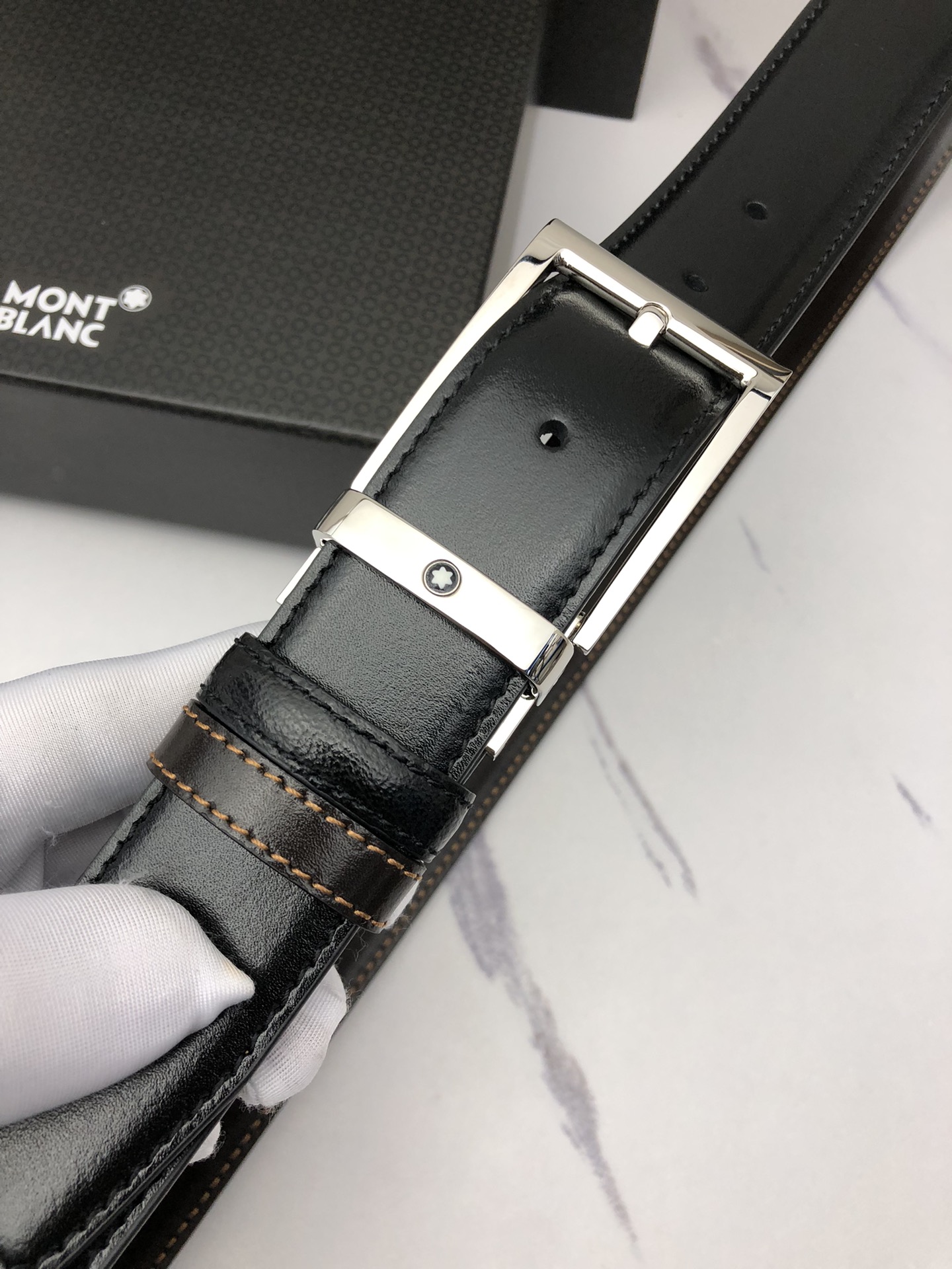 Montblanc Male Basic Belt Cow Leather Black M