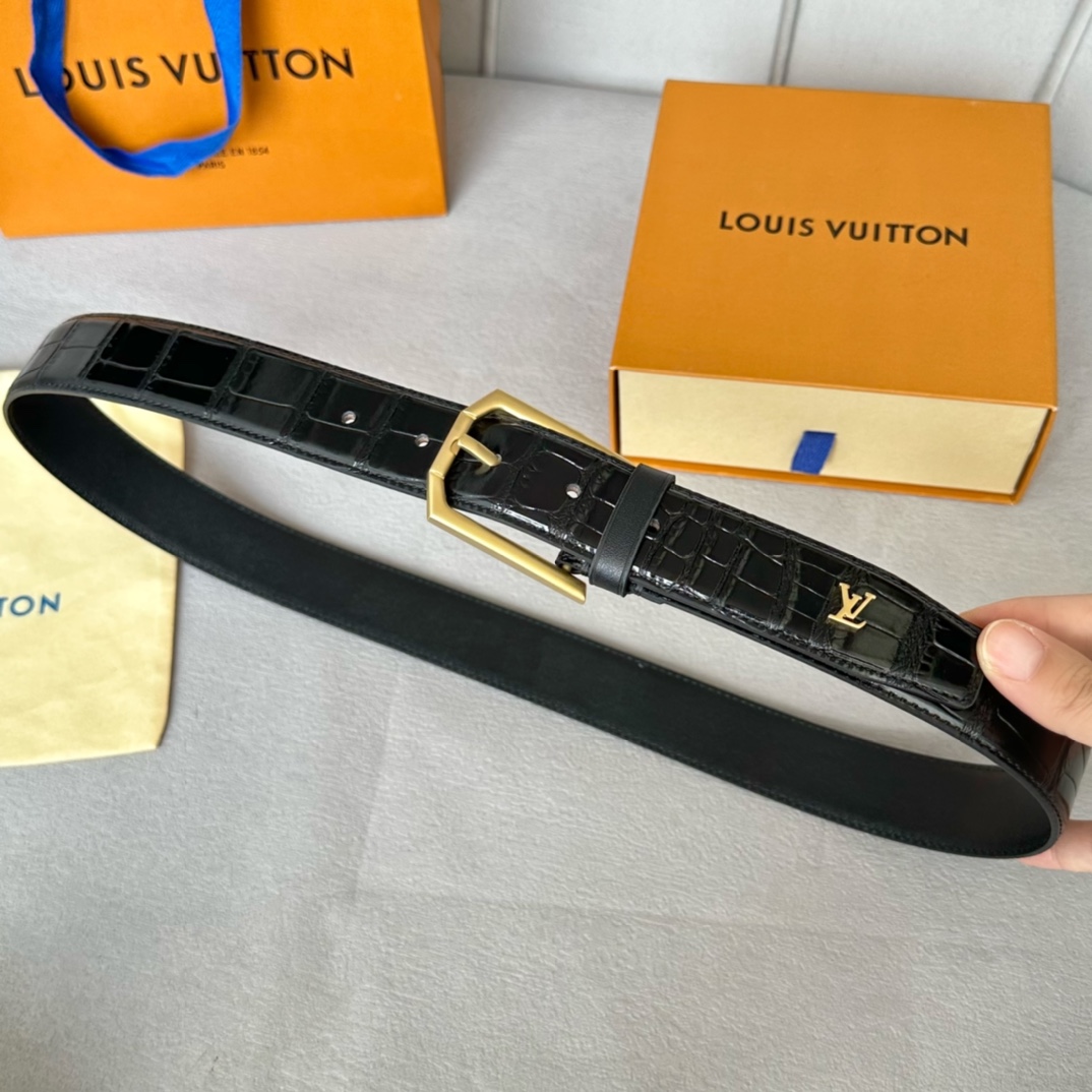 Louis Vuitton Male Basic Belt Cow Leather 35mm