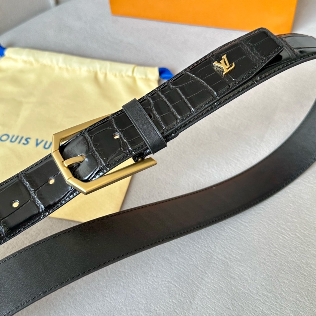 Louis Vuitton Male Basic Belt Cow Leather 35mm