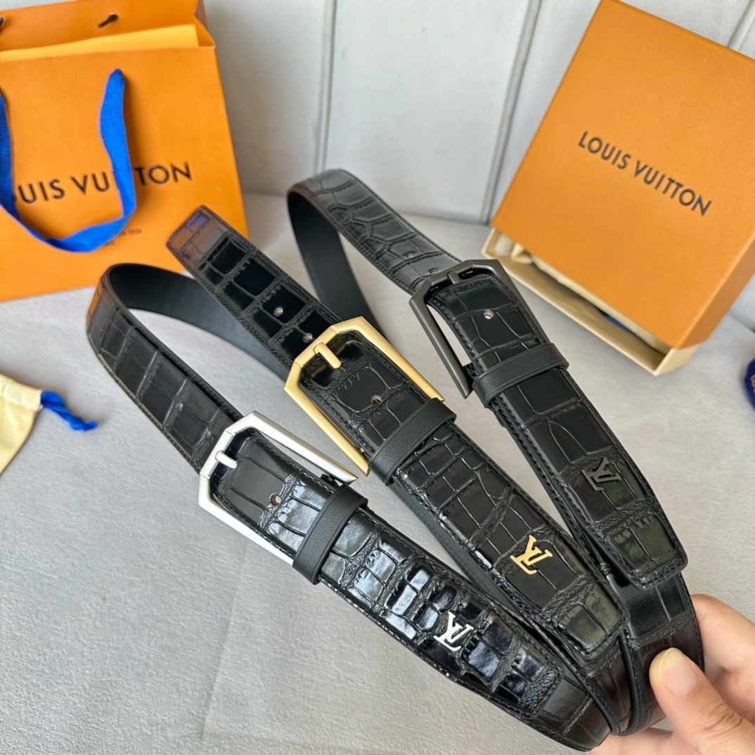 Louis Vuitton Male Basic Belt Cow Leather 35mm