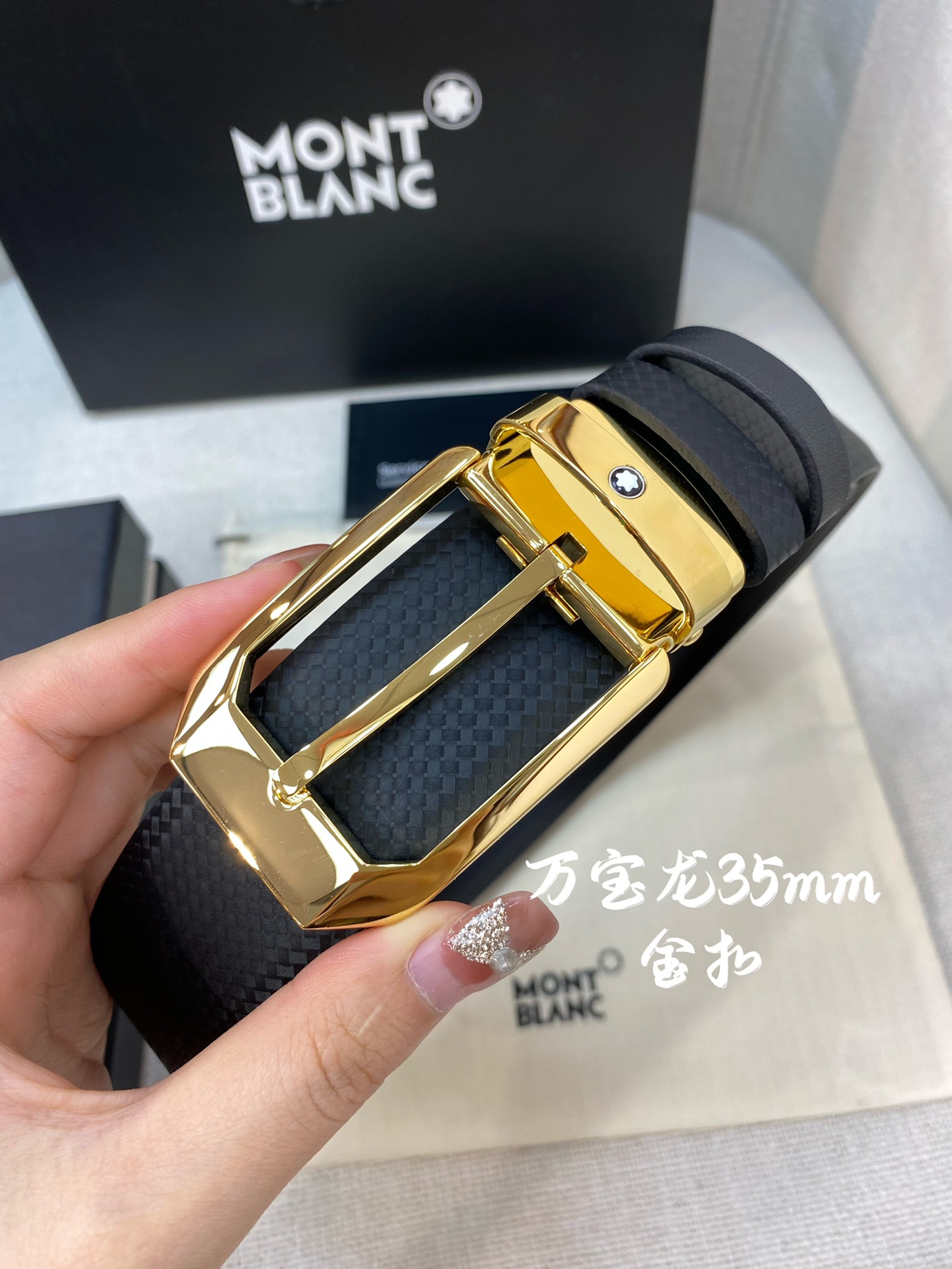 Montblanc Leather Belt Top Grain Leather M-l