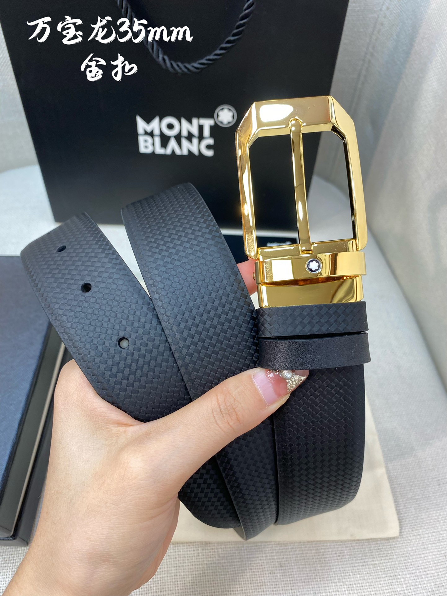 Montblanc Leather Belt Top Grain Leather M-l