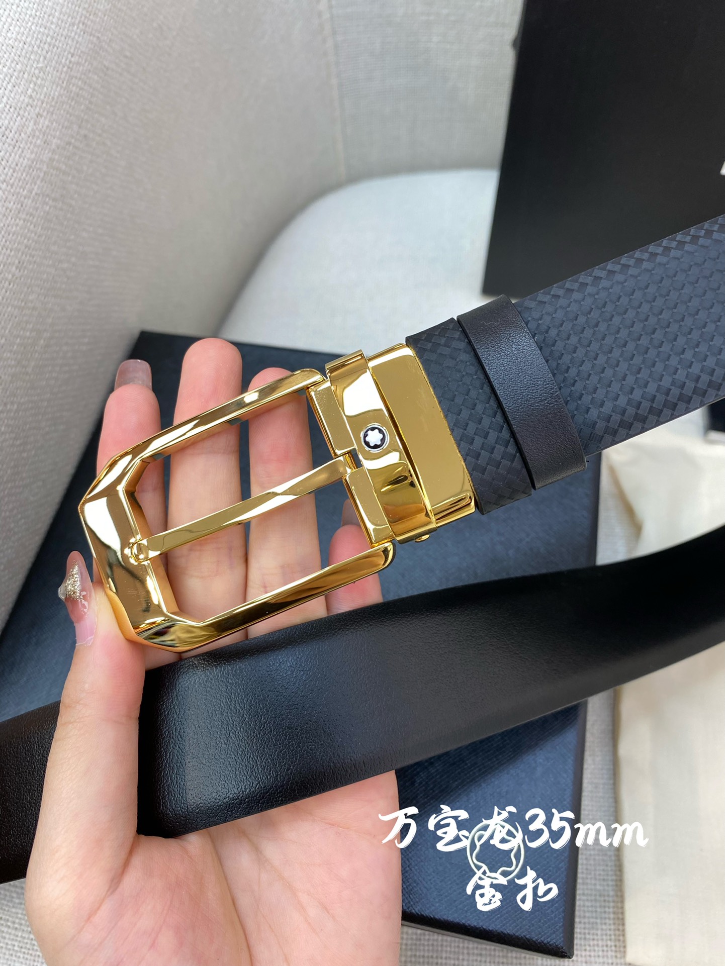 Montblanc Leather Belt Top Grain Leather M-l