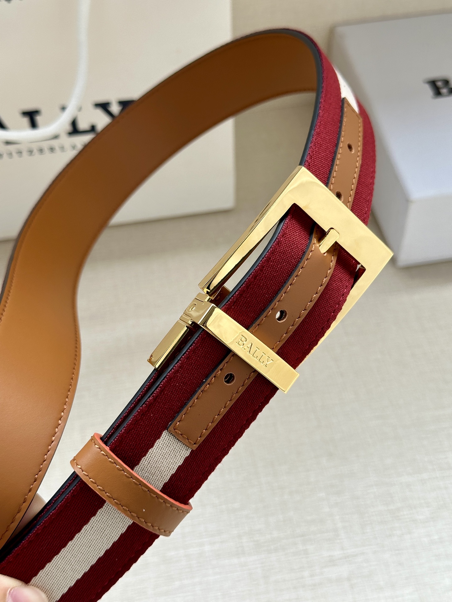 Bally Male Canvas Belt Canvas Blue M-l