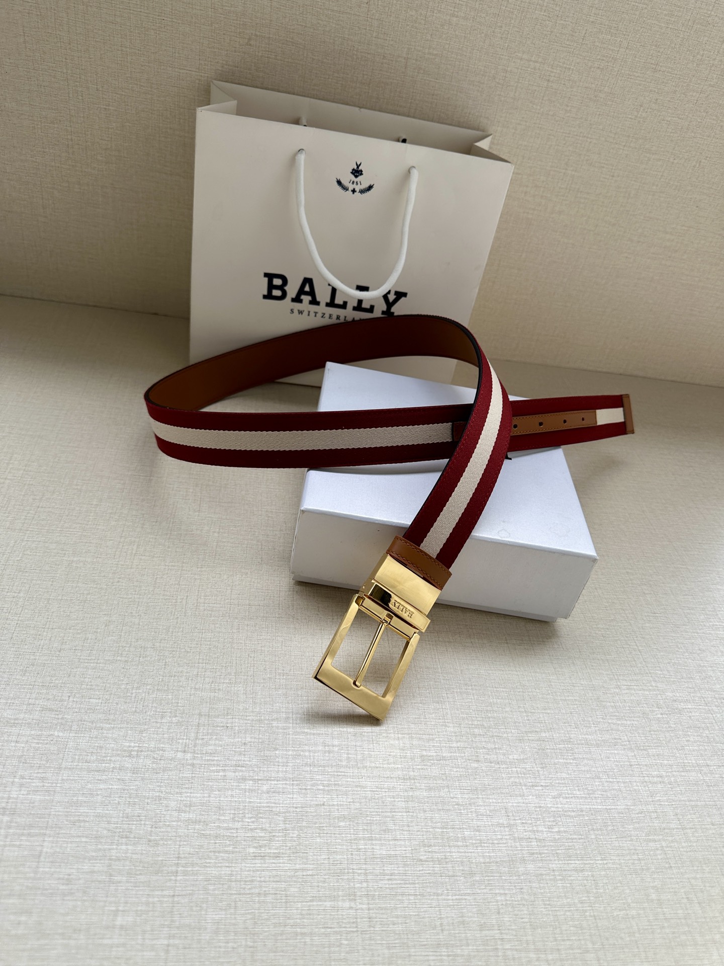 Bally Male Canvas Belt Canvas Blue M-l