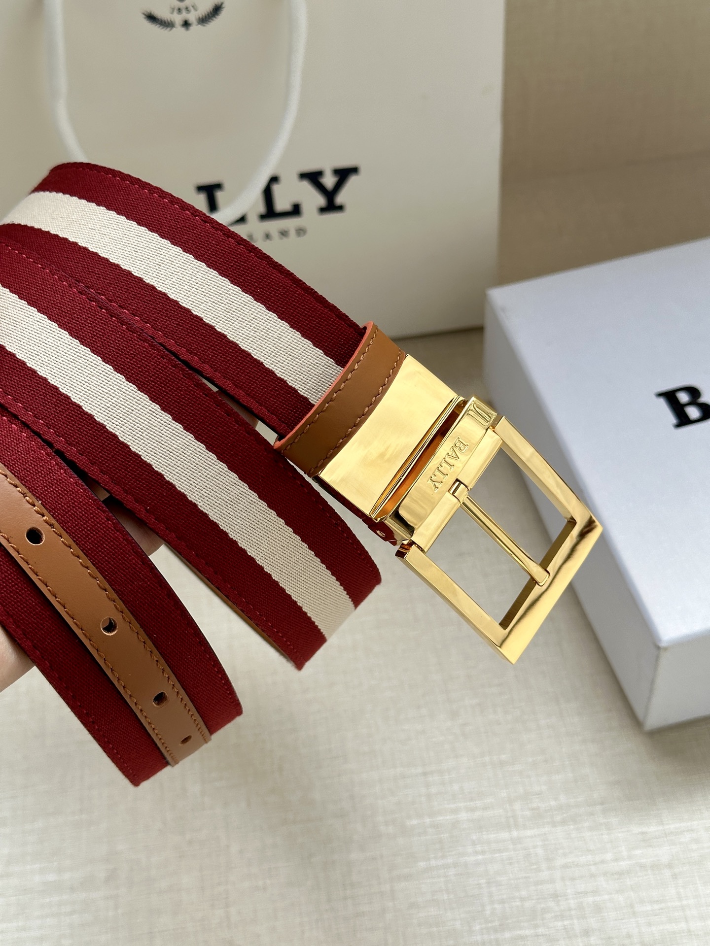 Bally Male Canvas Belt Canvas Blue M-l