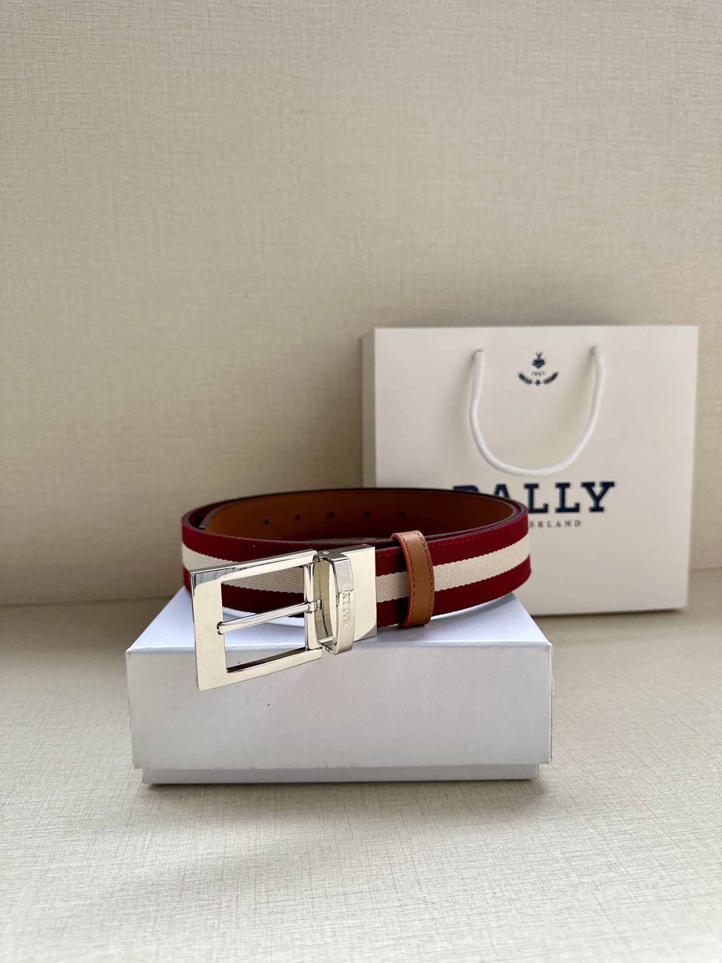Bally Male Canvas Belt Canvas Blue M-l