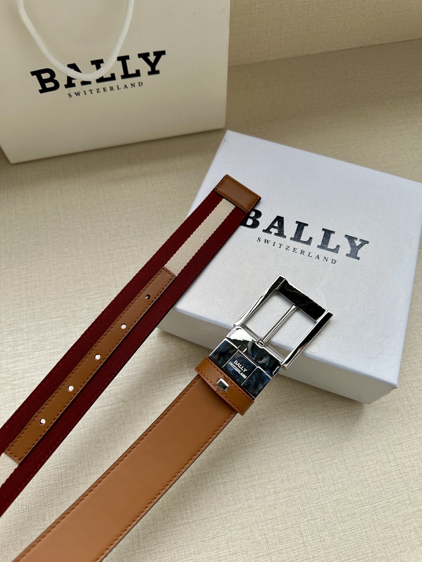 Bally Male Canvas Belt Canvas Blue M-l