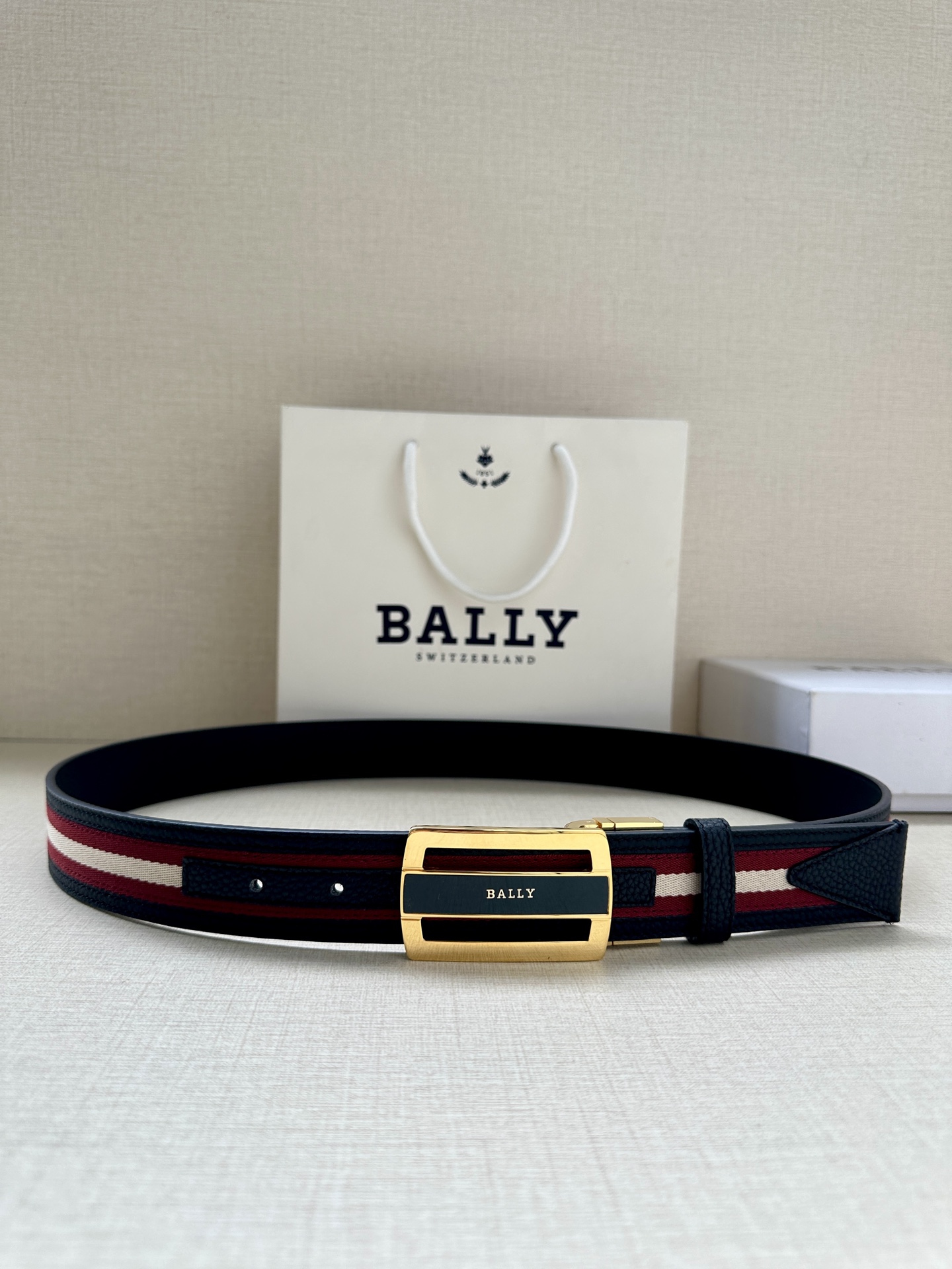 Bally Male Canvas Belt Canvas Blue M-l