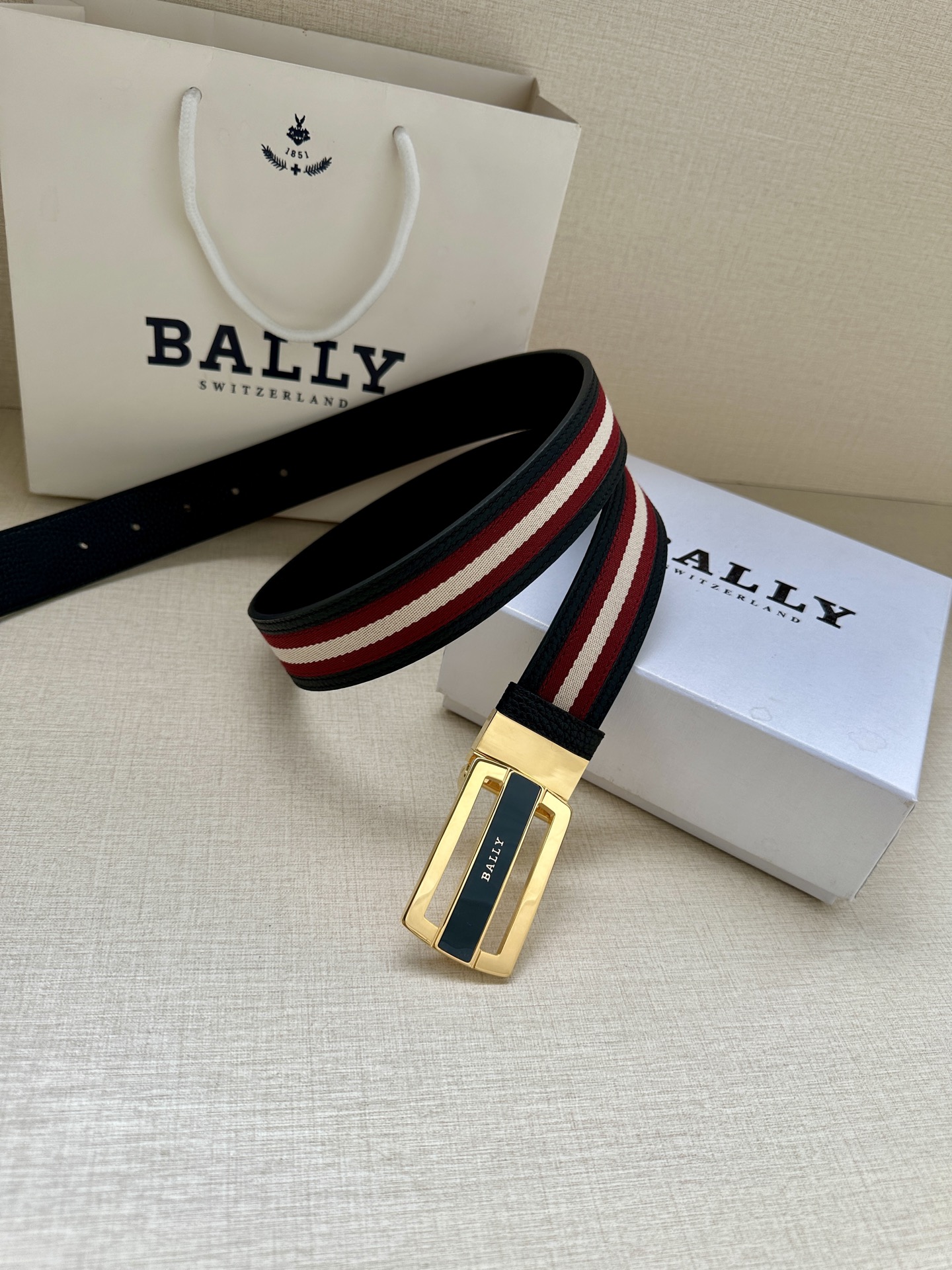Bally Male Canvas Belt Canvas Blue M-l