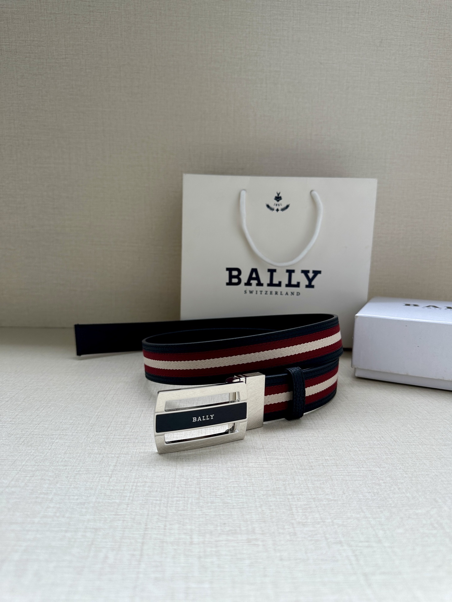 Bally Male Canvas Belt Canvas Blue M-l