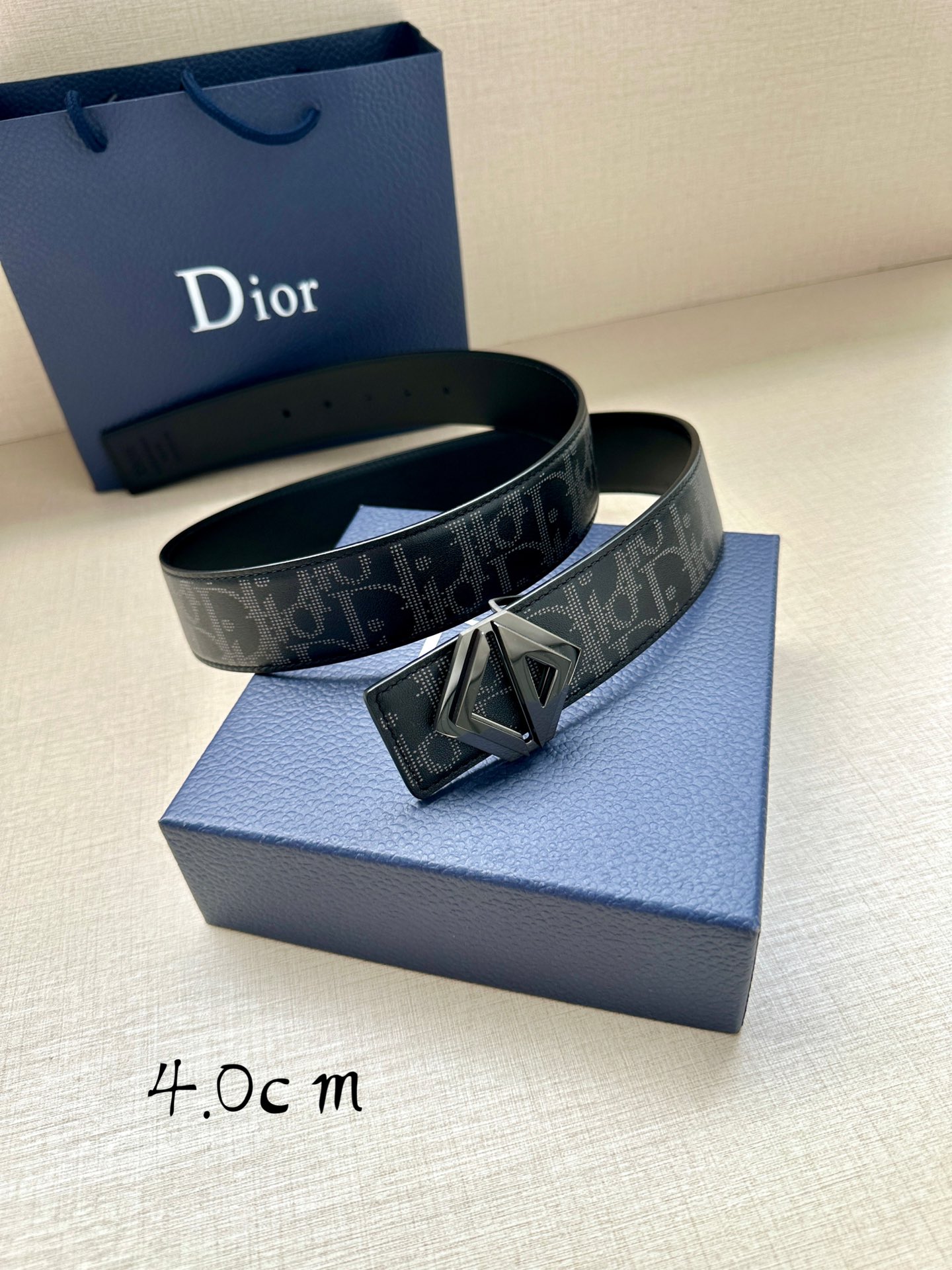 Dior Basic Belt Cow Leather Black M-l