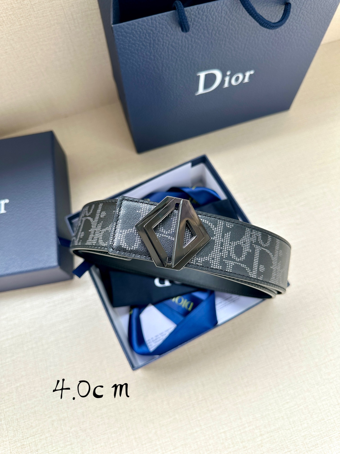 Dior Basic Belt Cow Leather Black M-l
