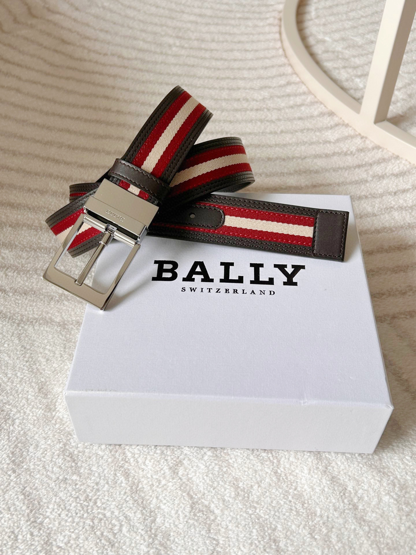 Bally Male Leather Belt Coffee M