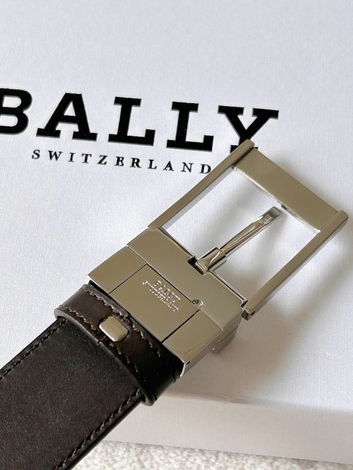Bally Male Leather Belt Coffee M