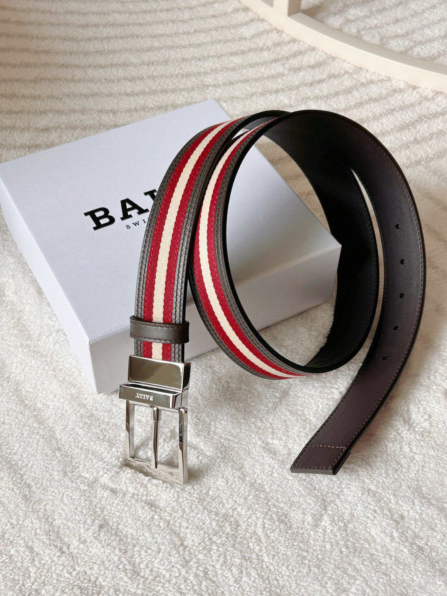 Bally Male Leather Belt Coffee M