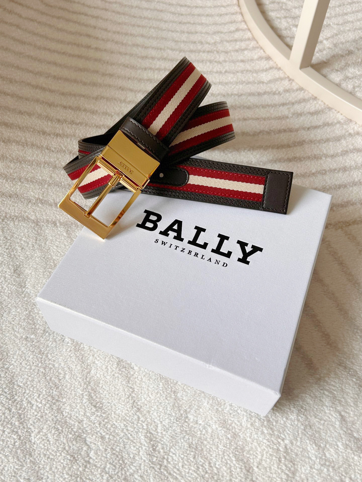 Bally Male Leather Belt Coffee M