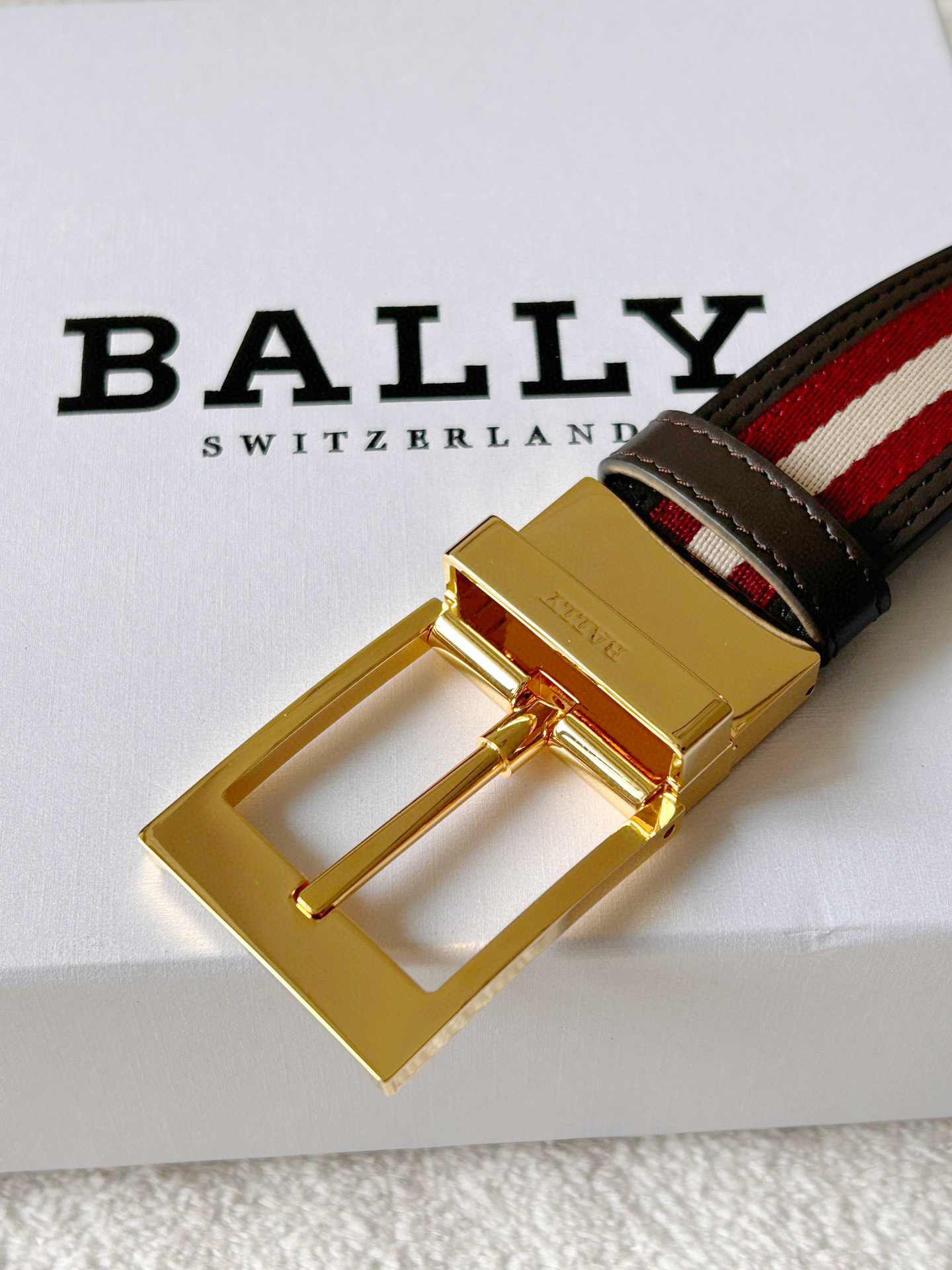 Bally Male Leather Belt Coffee M