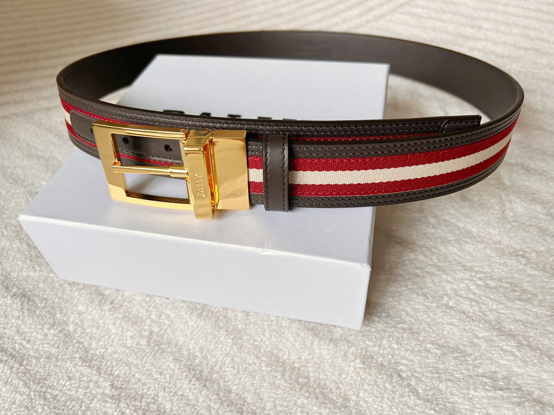 Bally Male Leather Belt Coffee M