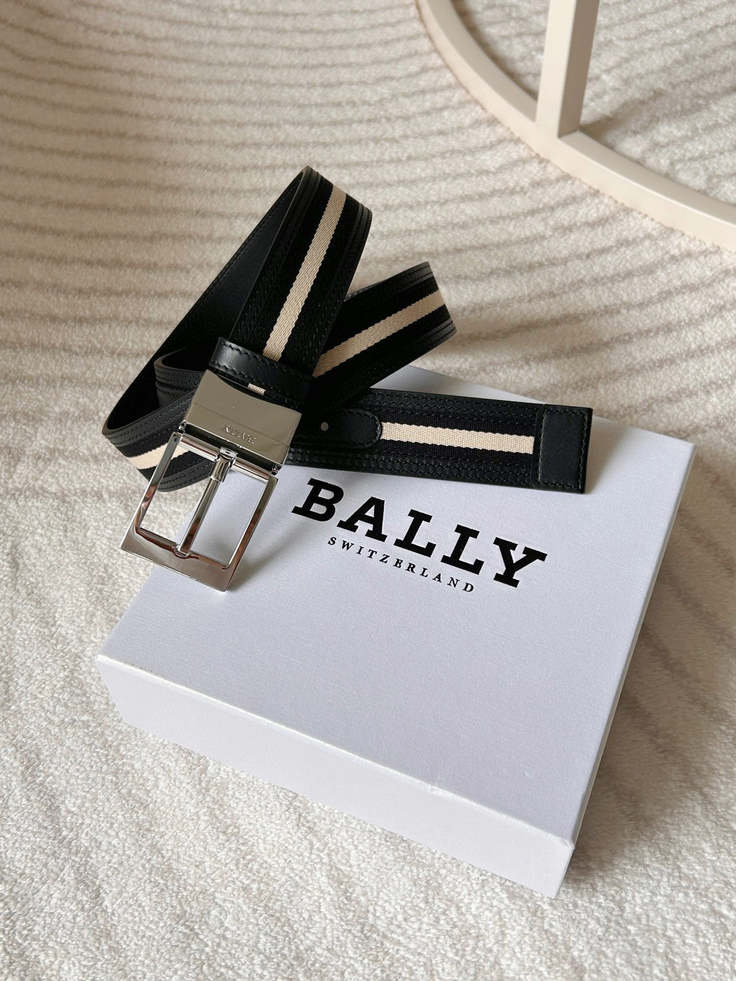 Bally Male Leather Belt Coffee M
