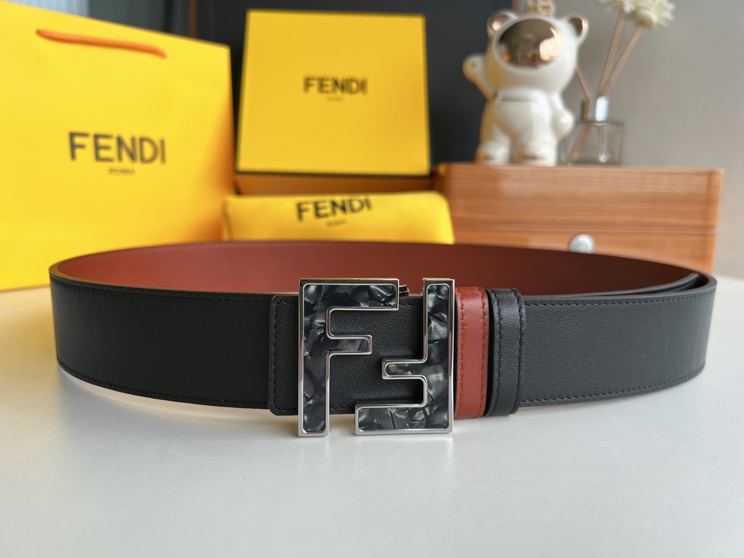 Fendi Leather Belt Top Grain Leather M-l