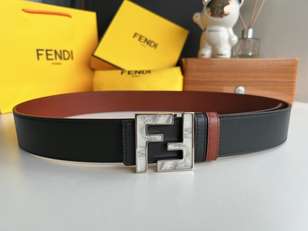 Fendi Leather Belt Top Grain Leather M-l