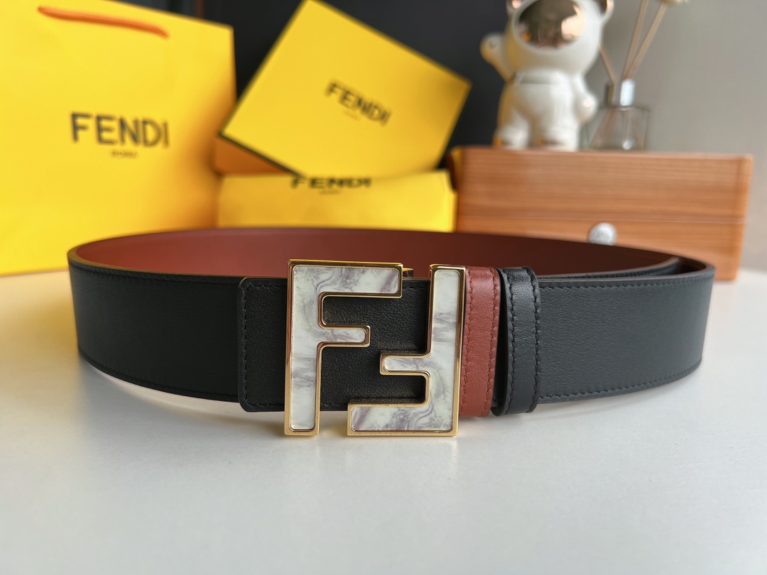 Fendi Leather Belt Top Grain Leather M-l