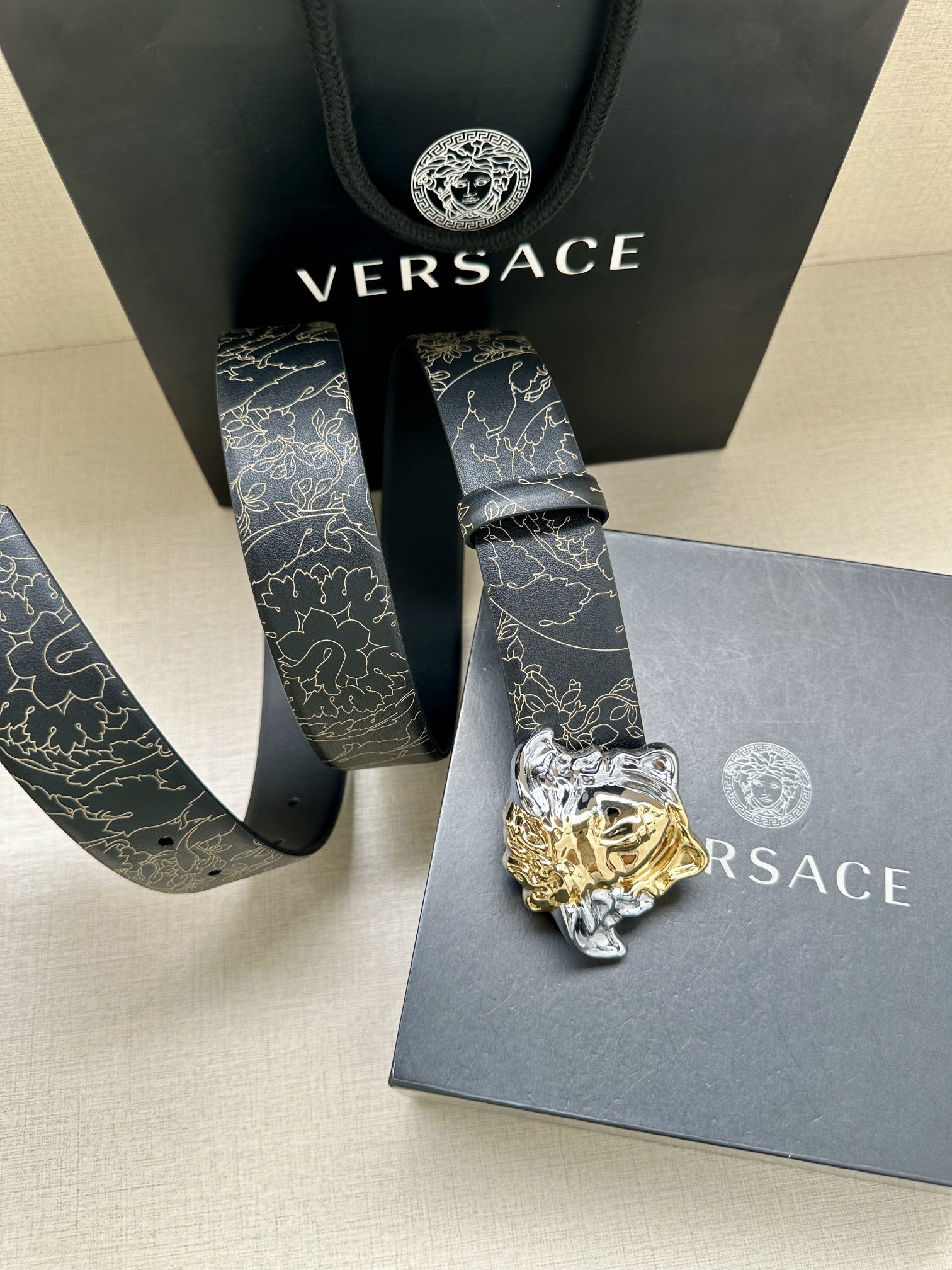 Versace Basic Belt Cow Leather S-m-l