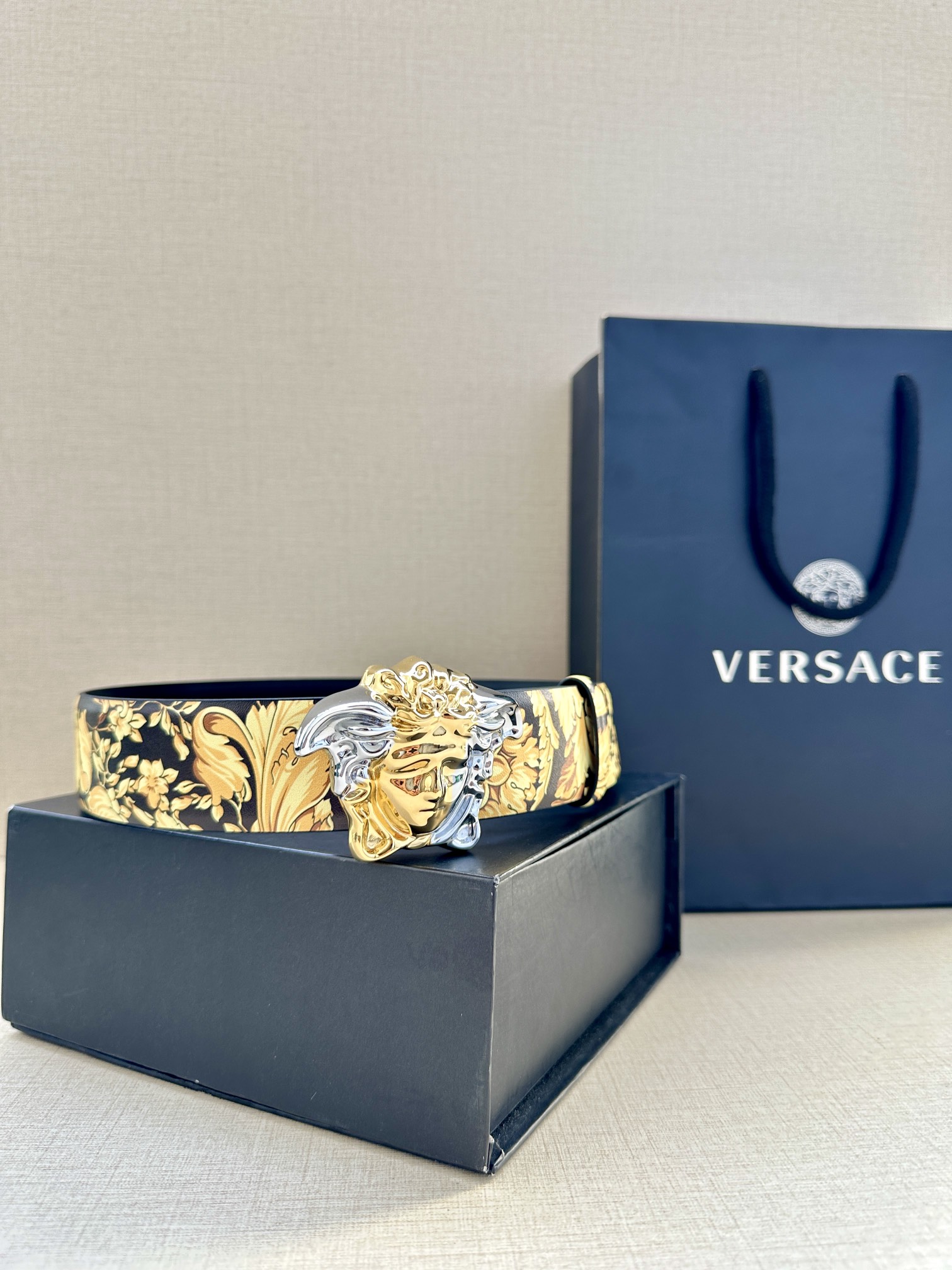 Versace Leather Belt Cow Leather S-m-l