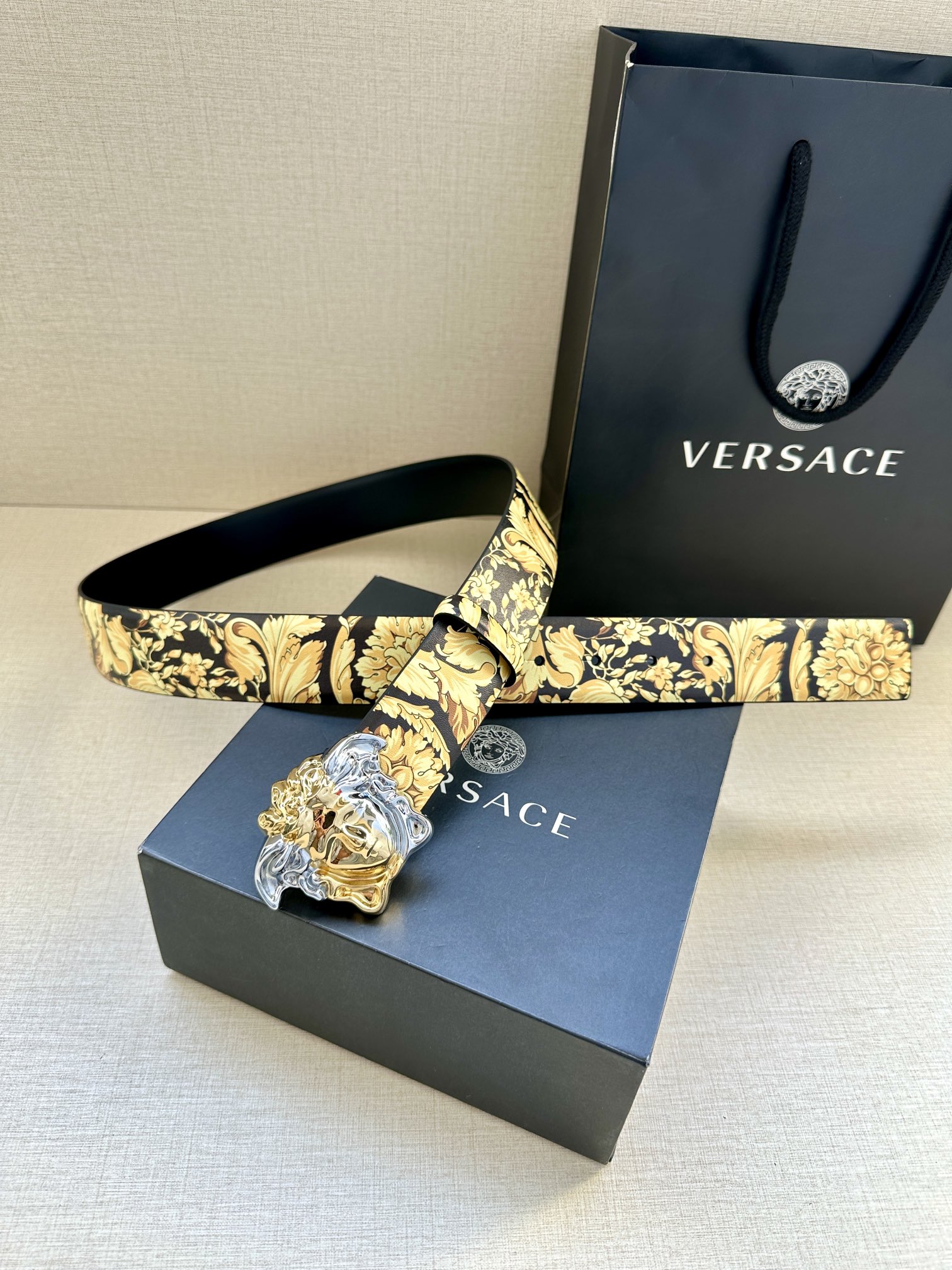 Versace Leather Belt Cow Leather S-m-l