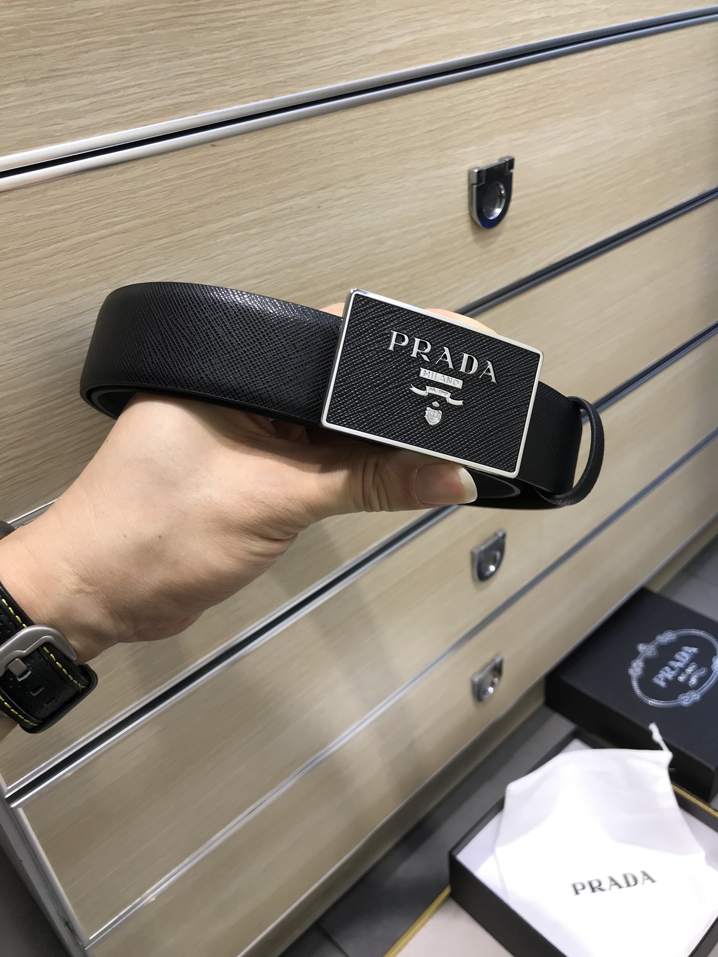 Prada Leather Belt Top Grain Leather M